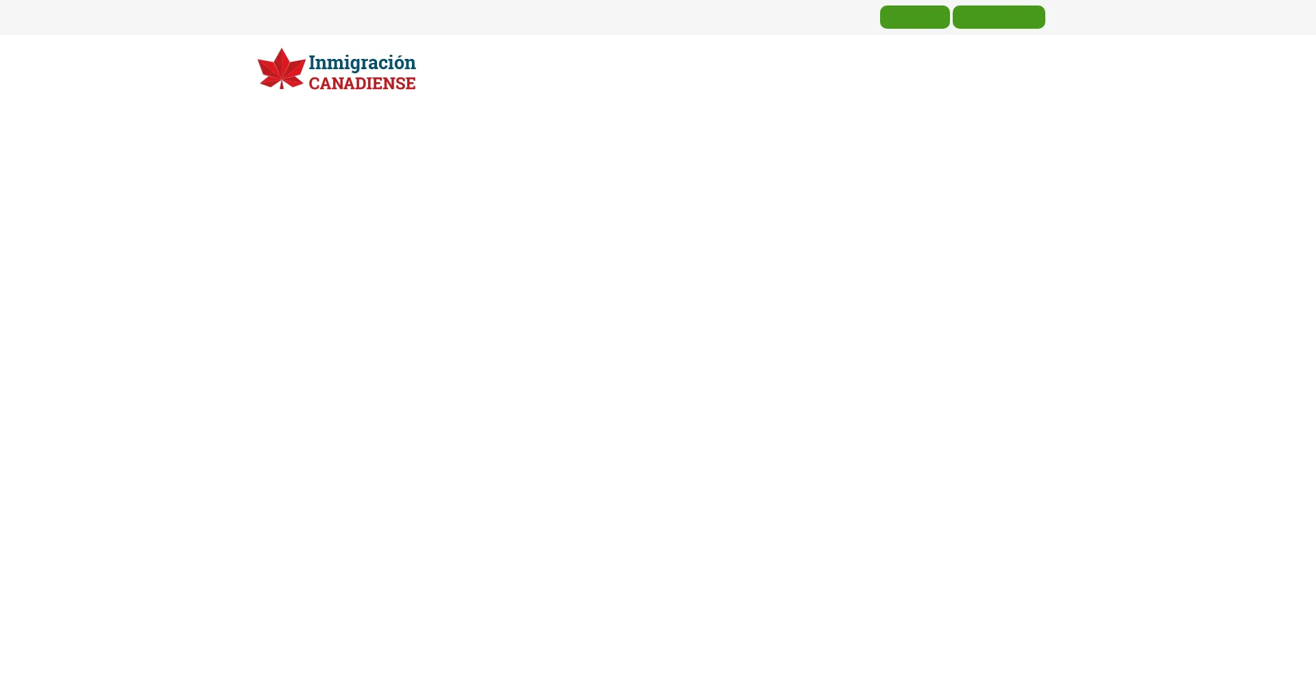 Website screenshot of Lp.inmigracioncanadiense.com