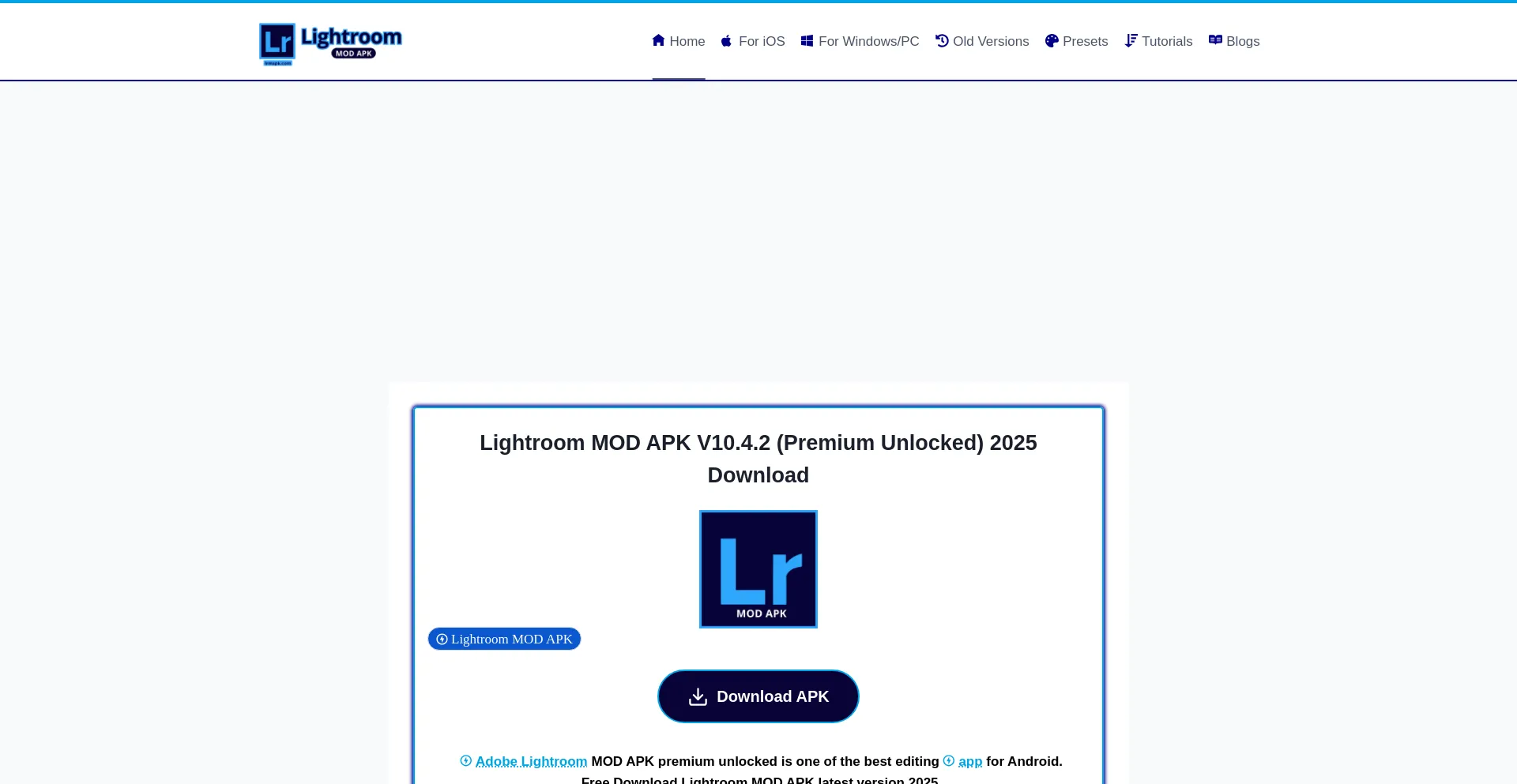 Website screenshot of Lrmapk.com