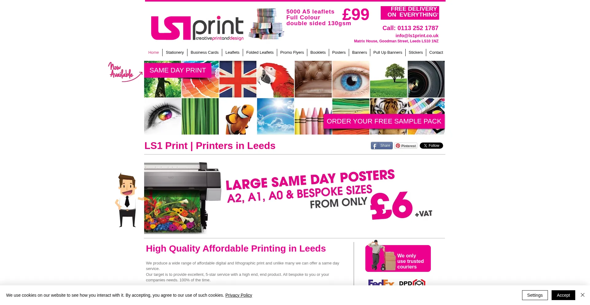 Website screenshot of Ls1print.co.uk