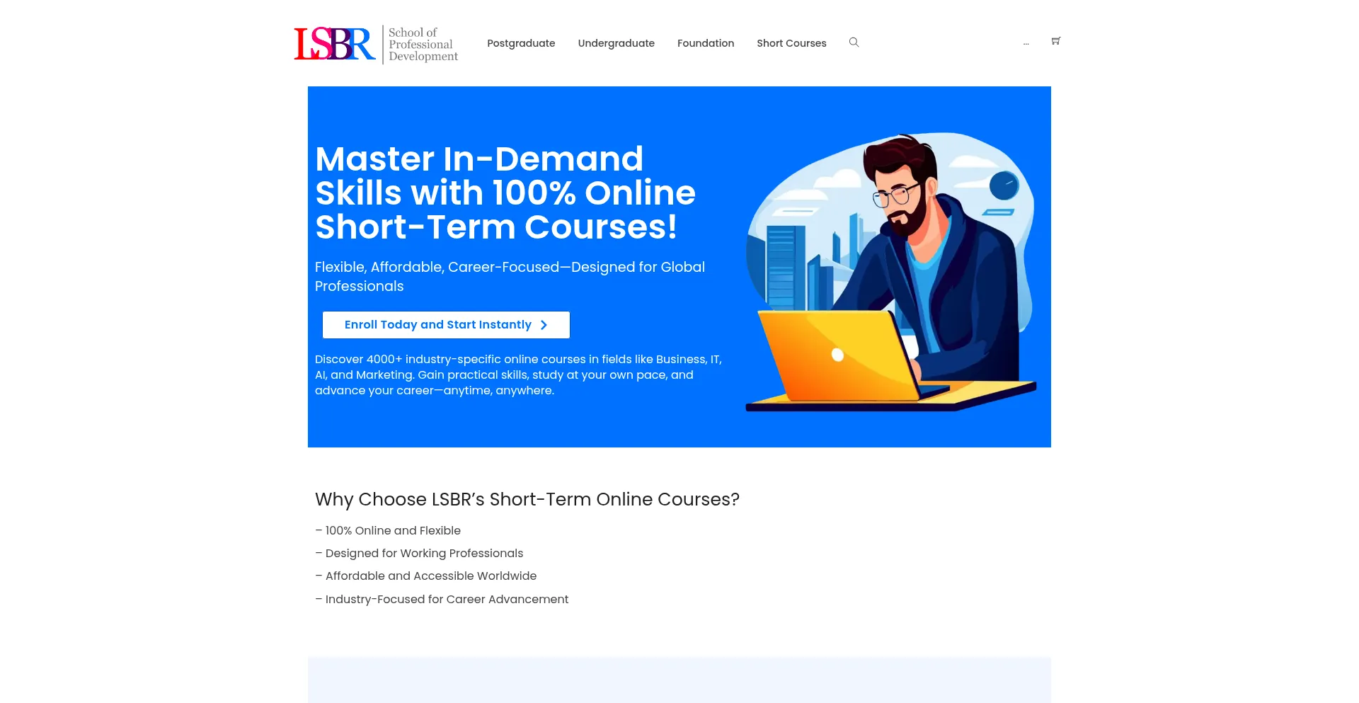 Website screenshot of Lsbronline.com