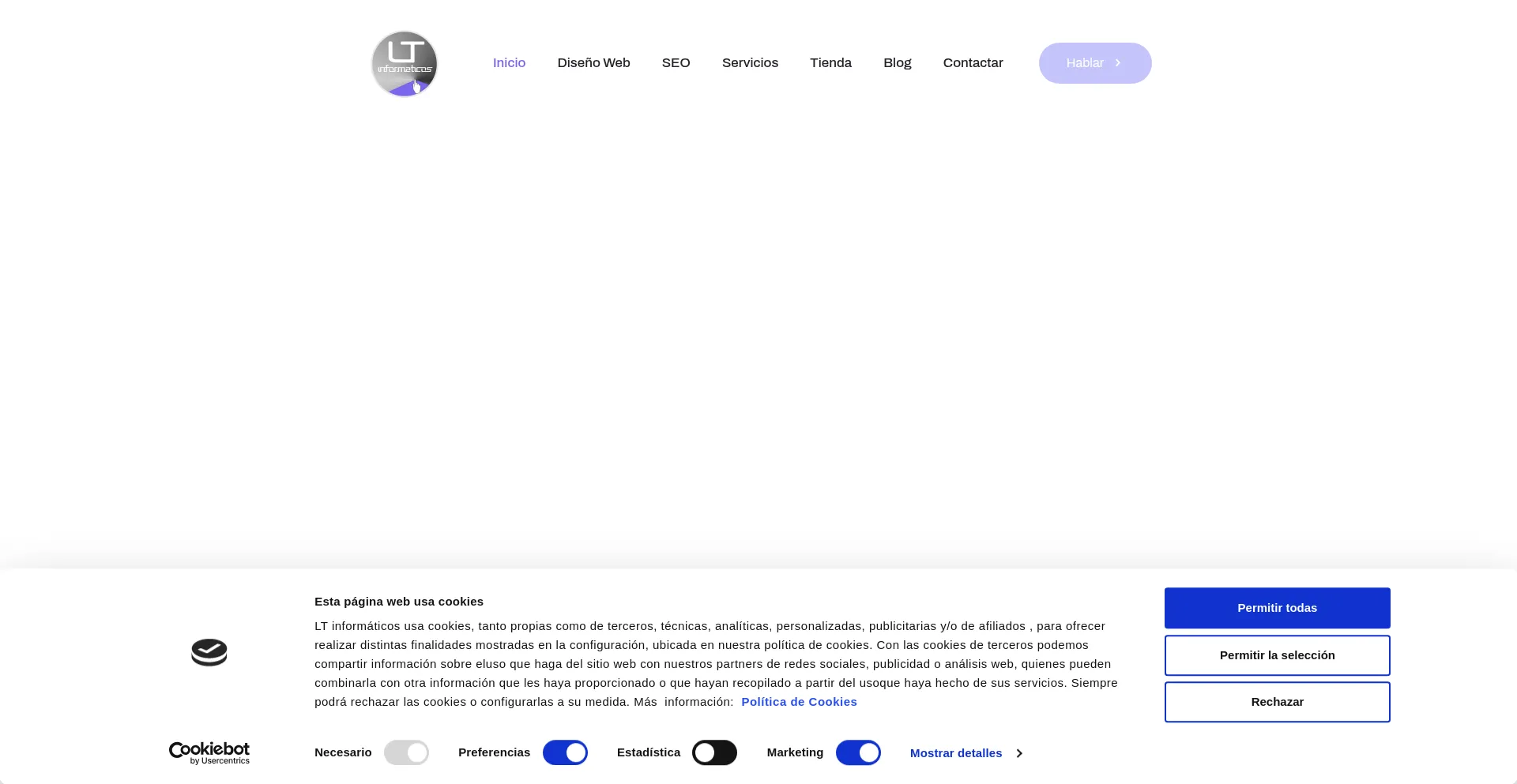 Website screenshot of Ltinformaticos.com