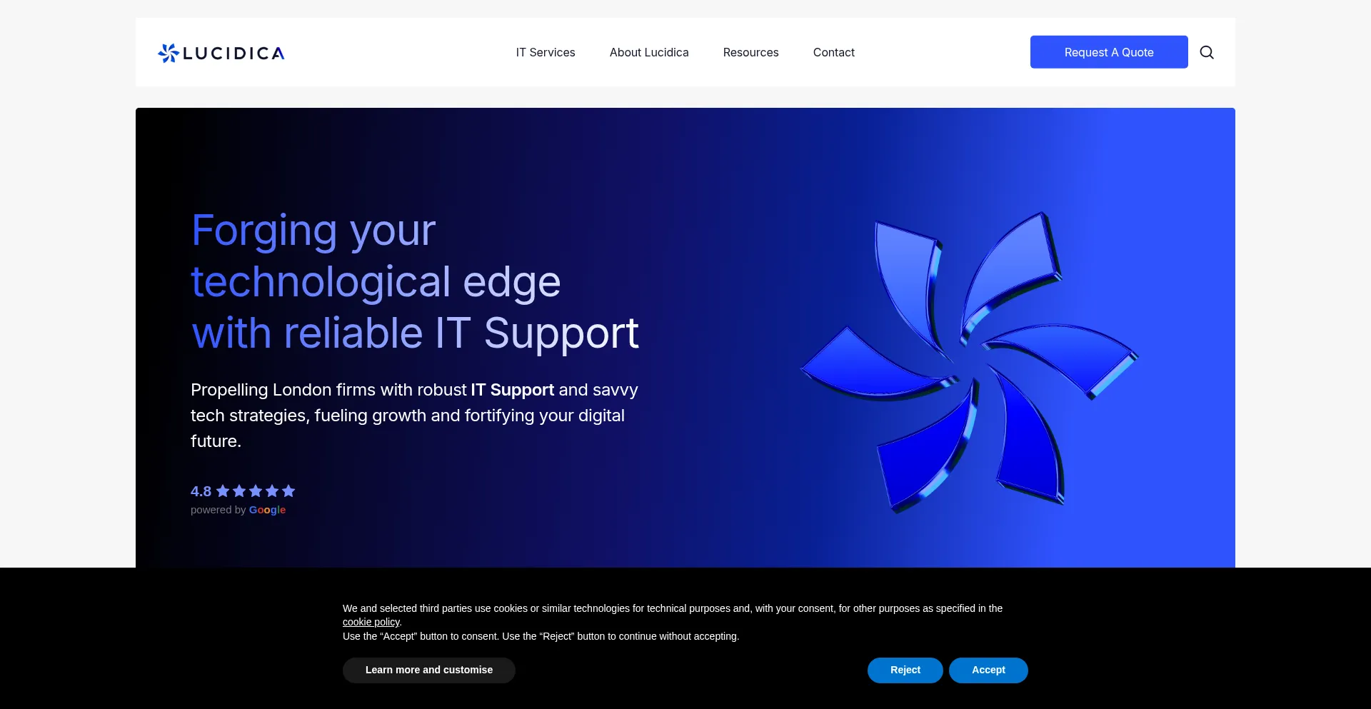 Website screenshot of Lucidica.co.uk