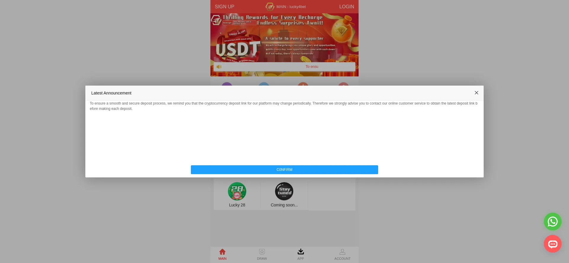 Website screenshot of Lucky4bets.com