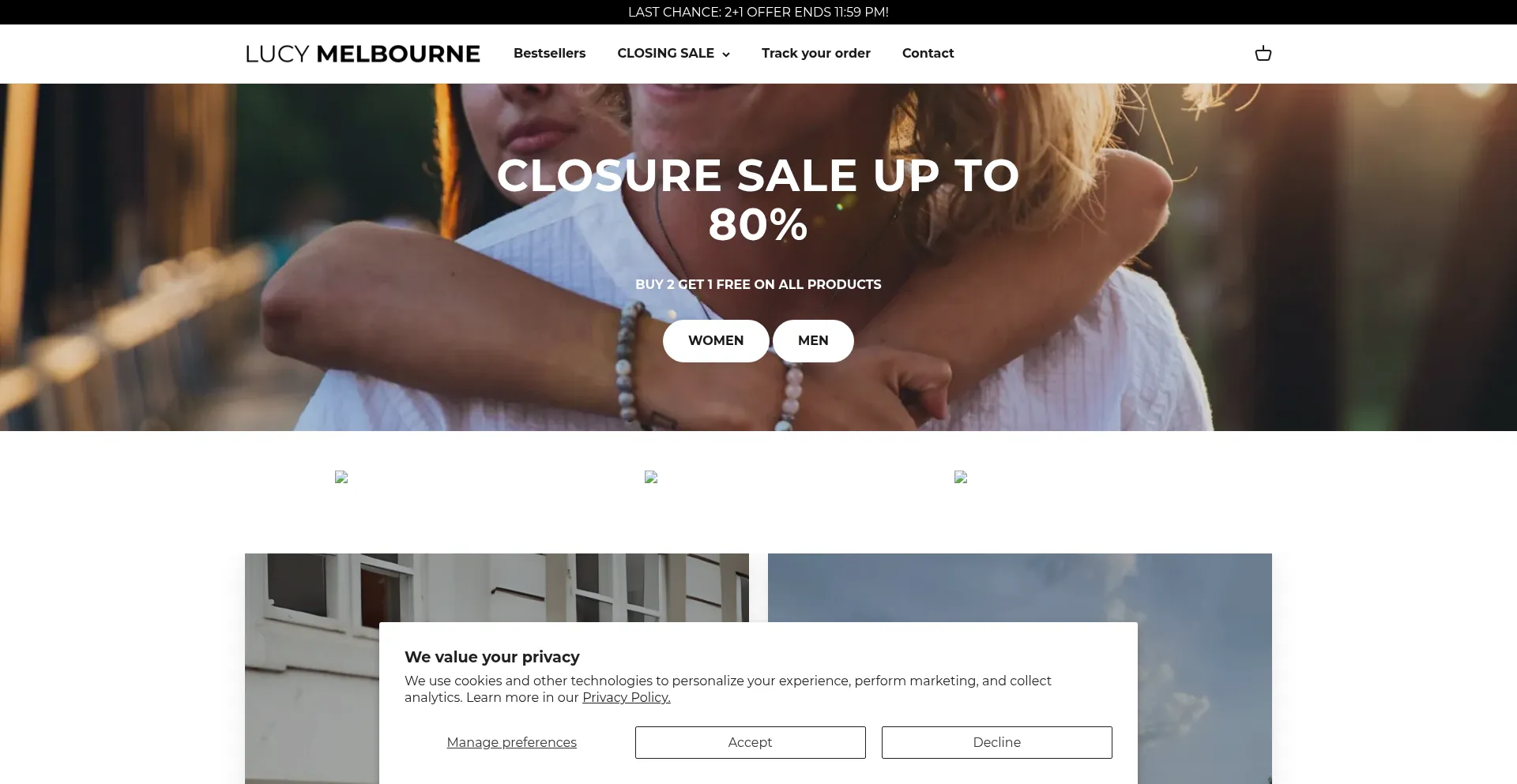 Website screenshot of Lucymelbourne.com