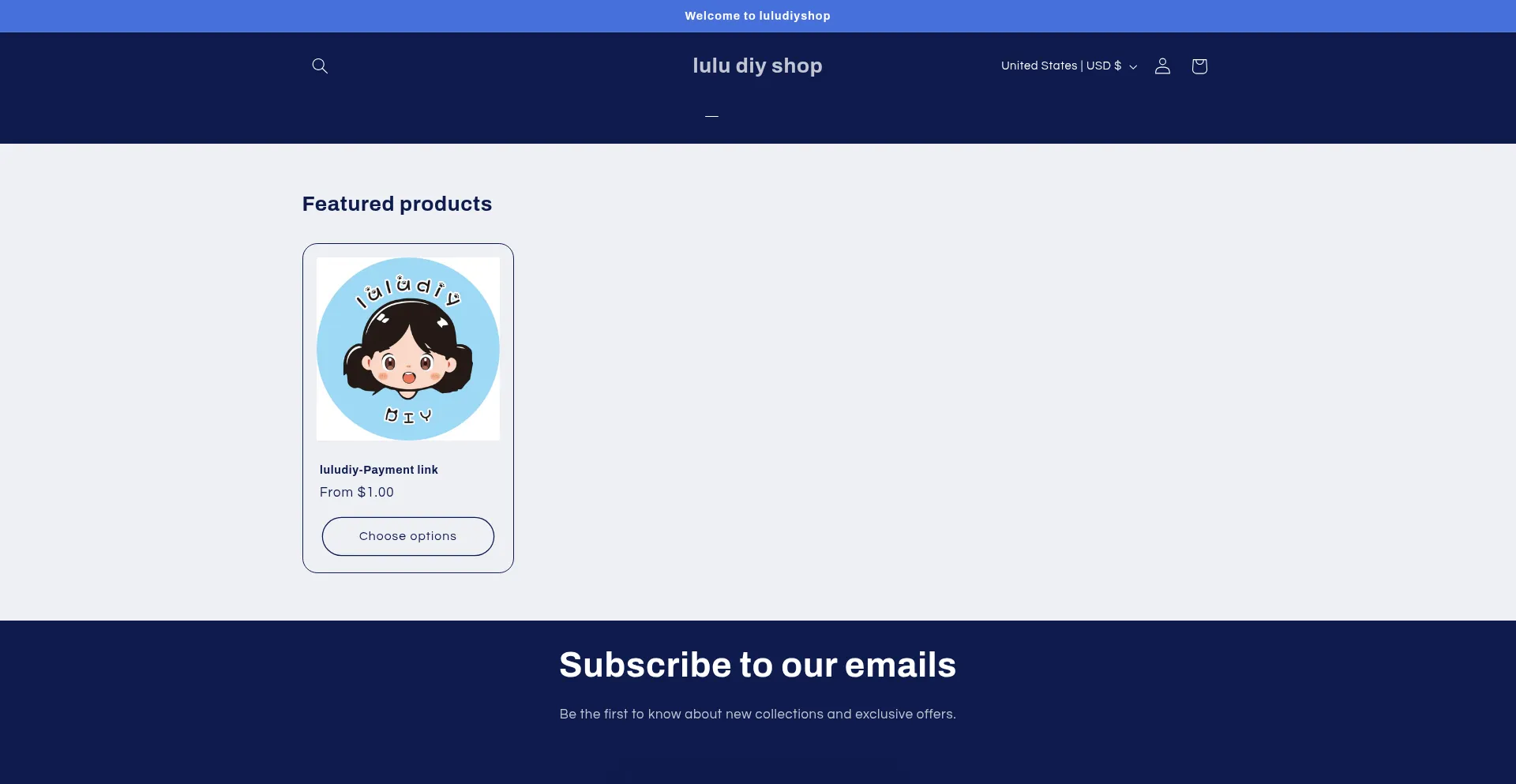 Website screenshot of Luludiyshop.com