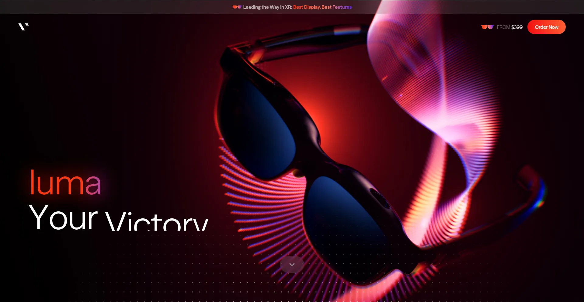 Website screenshot of Luma.viture.com