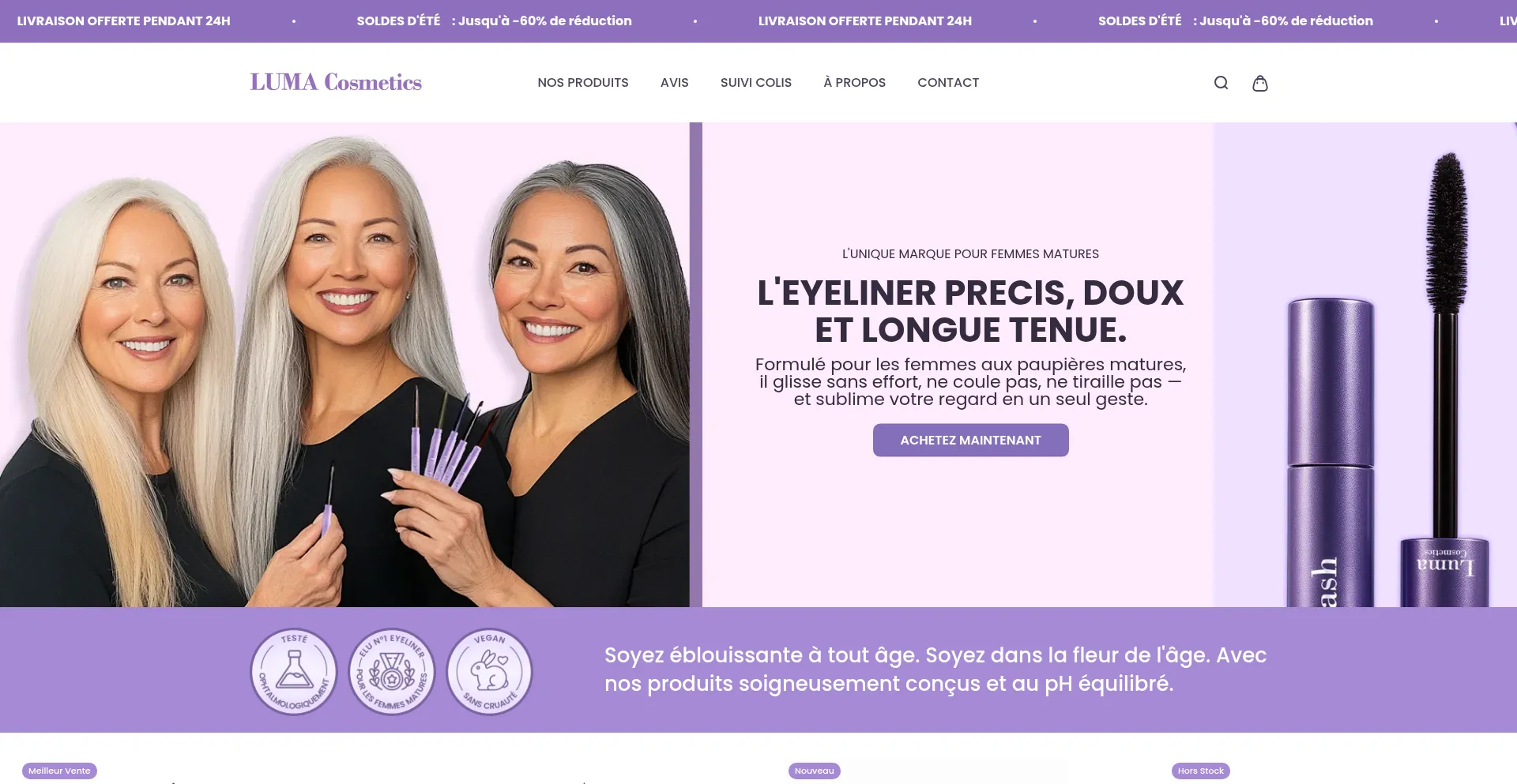 Website screenshot of Luma-cosmetics.com