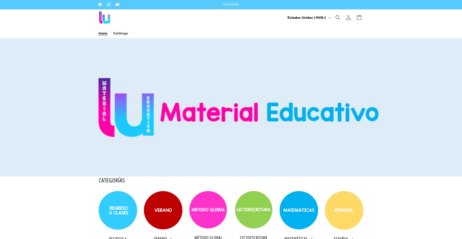 Website screenshot of Lumaterialeducativo.com