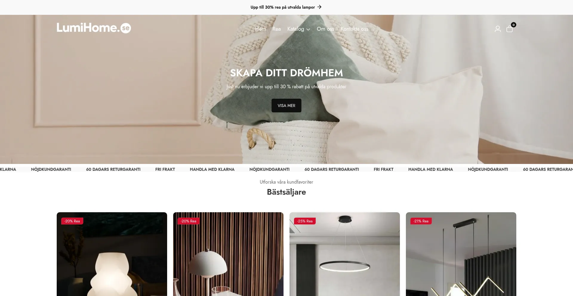 Website screenshot of Lumihome.se
