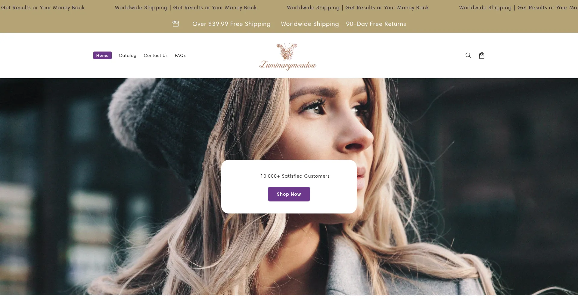 Website screenshot of Luminarymeadow.com