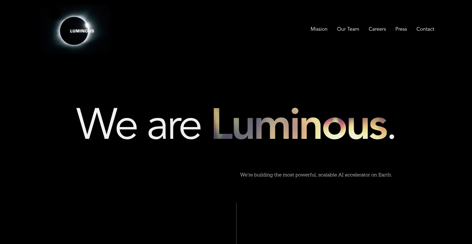 Website screenshot of Luminous.com