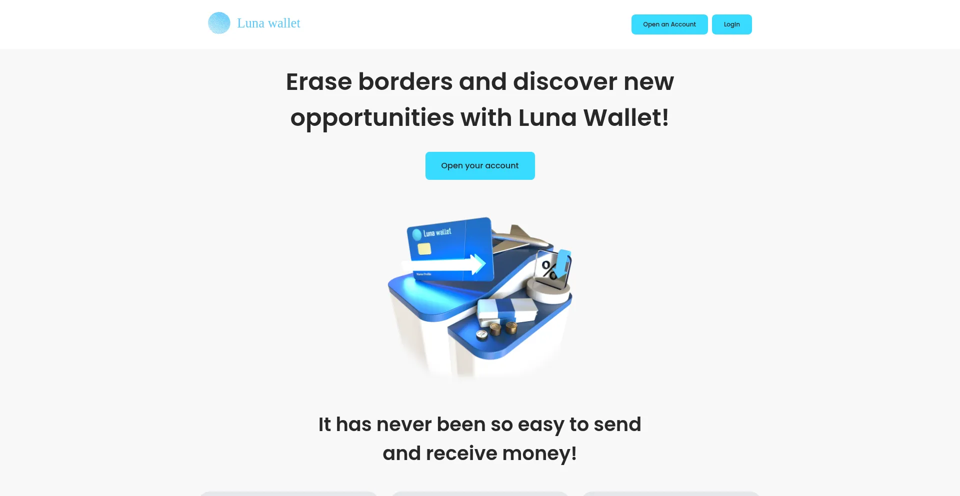 Website screenshot of Luna-wallet.com