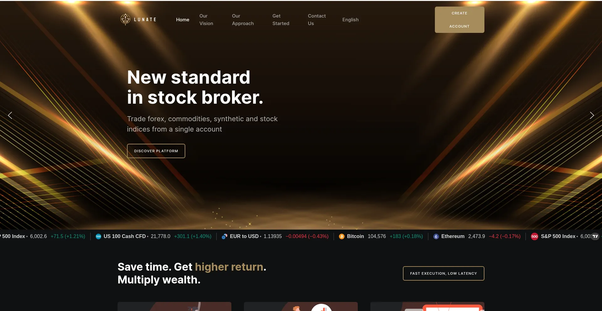 Website screenshot of Lunate.world