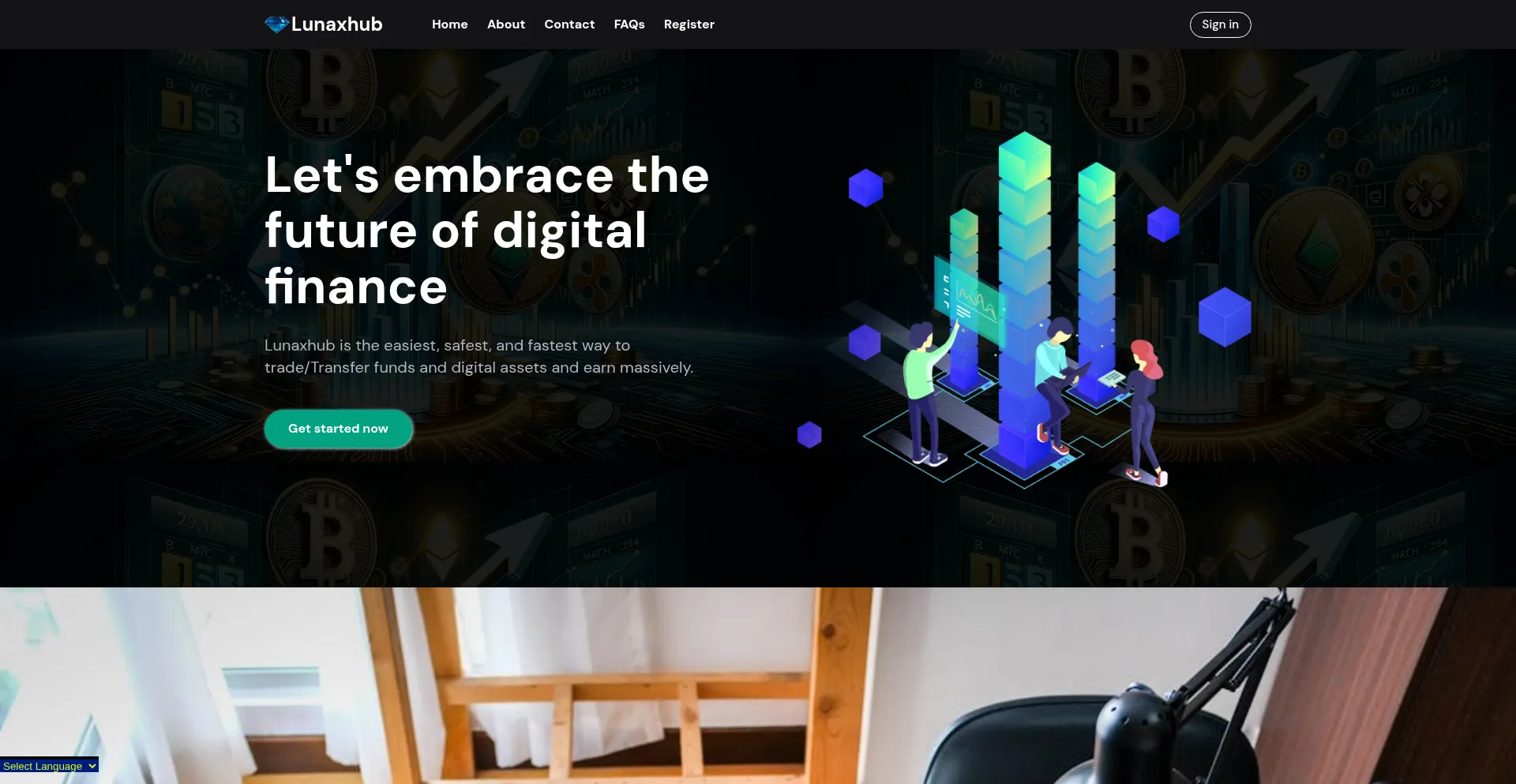 Website screenshot of Lunaxhubs.com