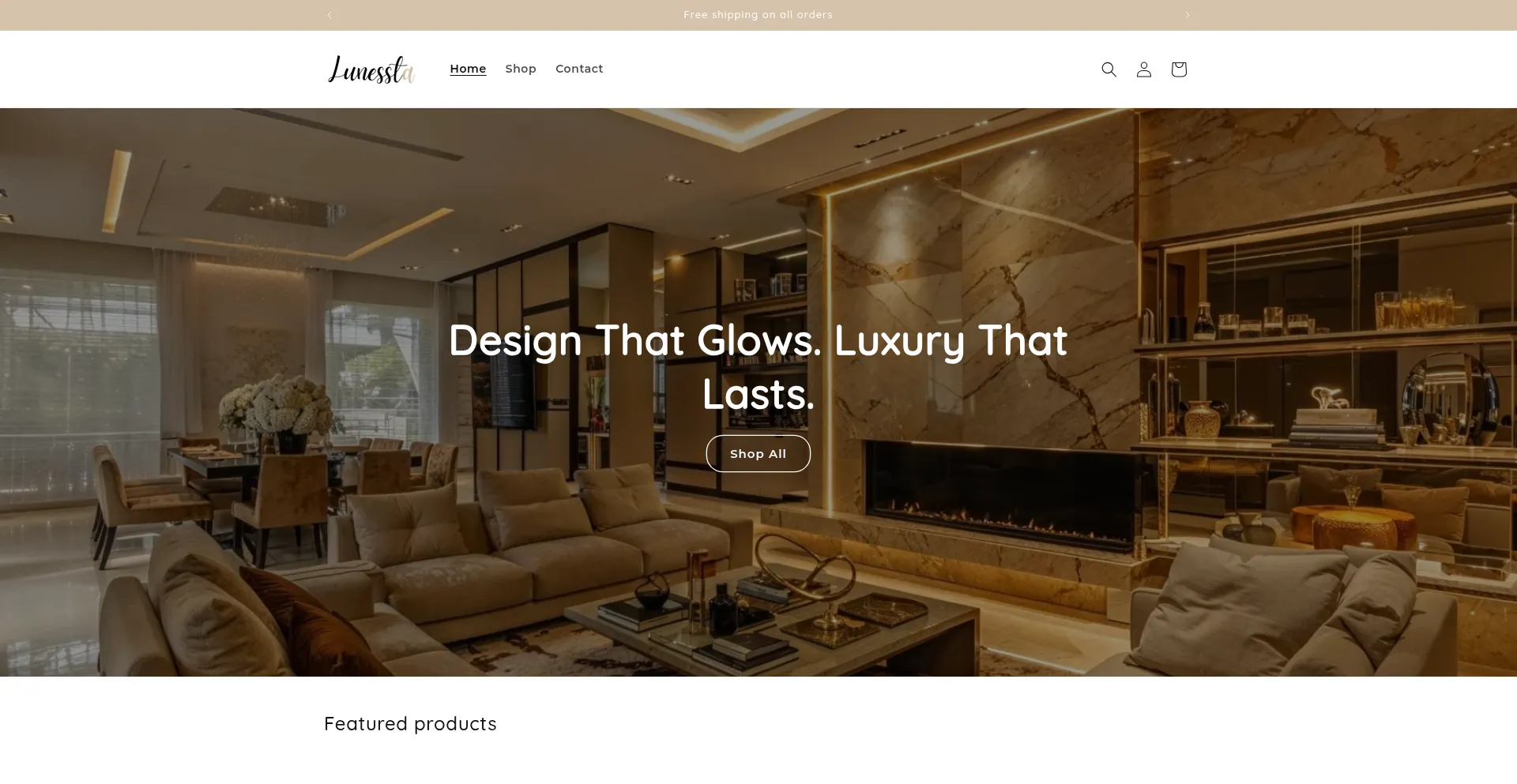 Website screenshot of Lunessta.com