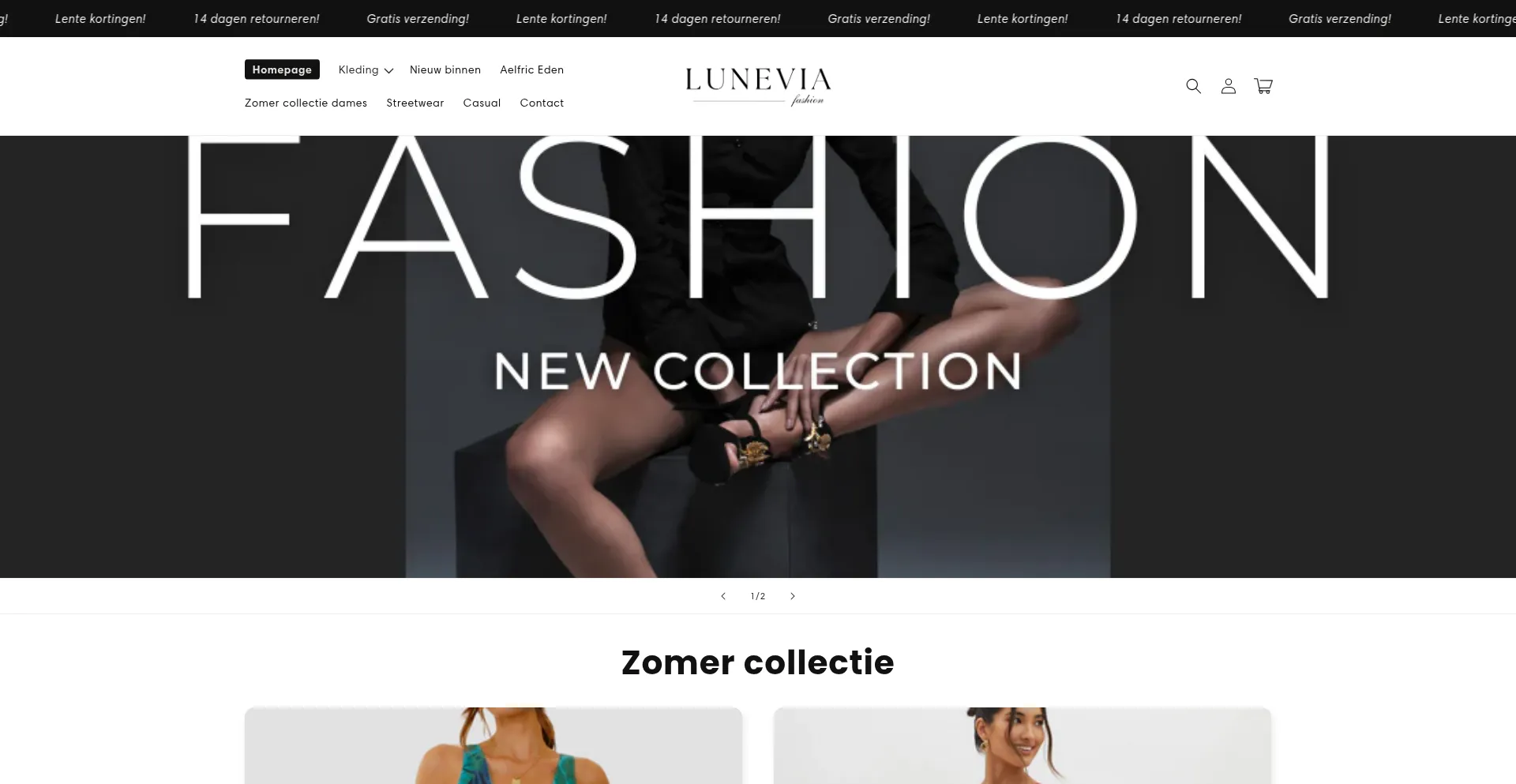 Website screenshot of Lunevia.nl