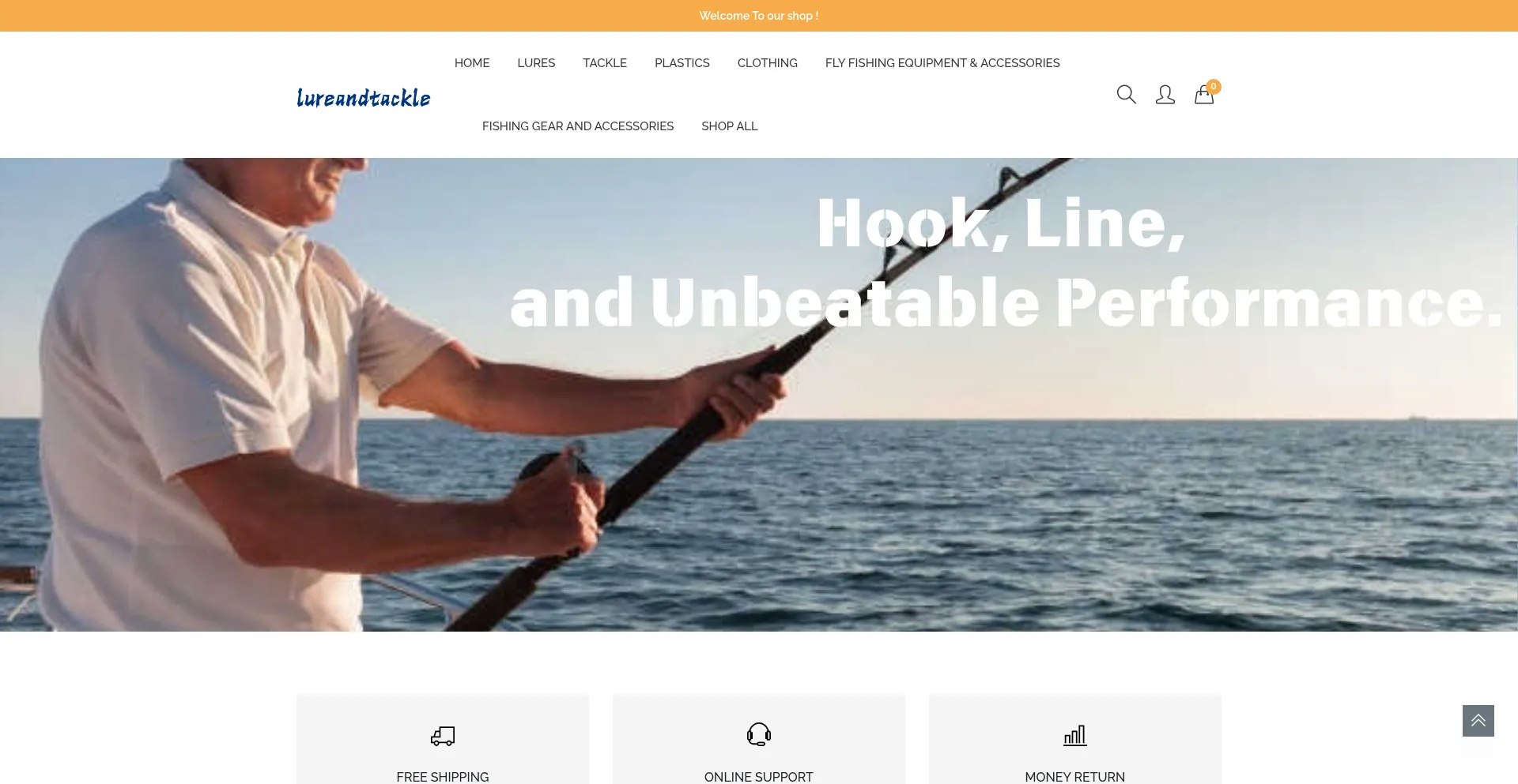 Website screenshot of Lureandtackle.com