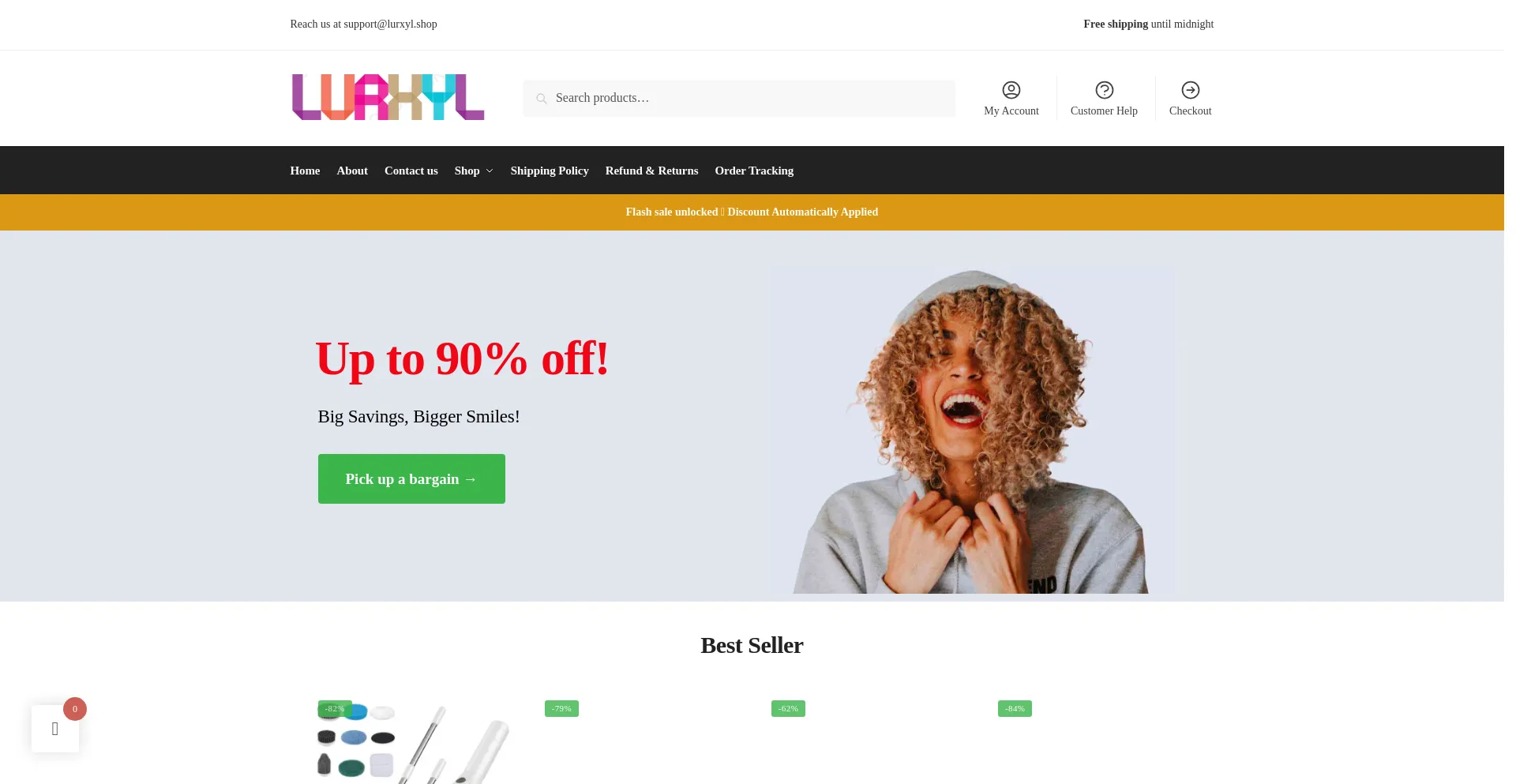 Website screenshot of Lurxyl.shop