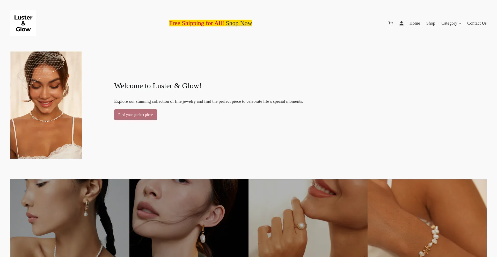 Website screenshot of Lusterandglow.com