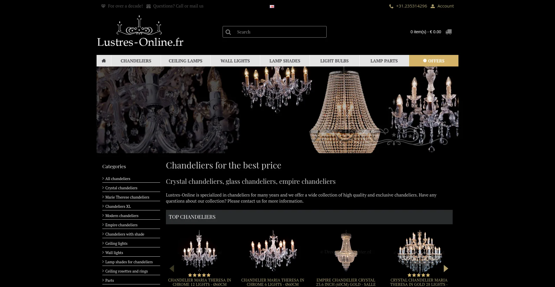Website screenshot of Lustreonline.fr