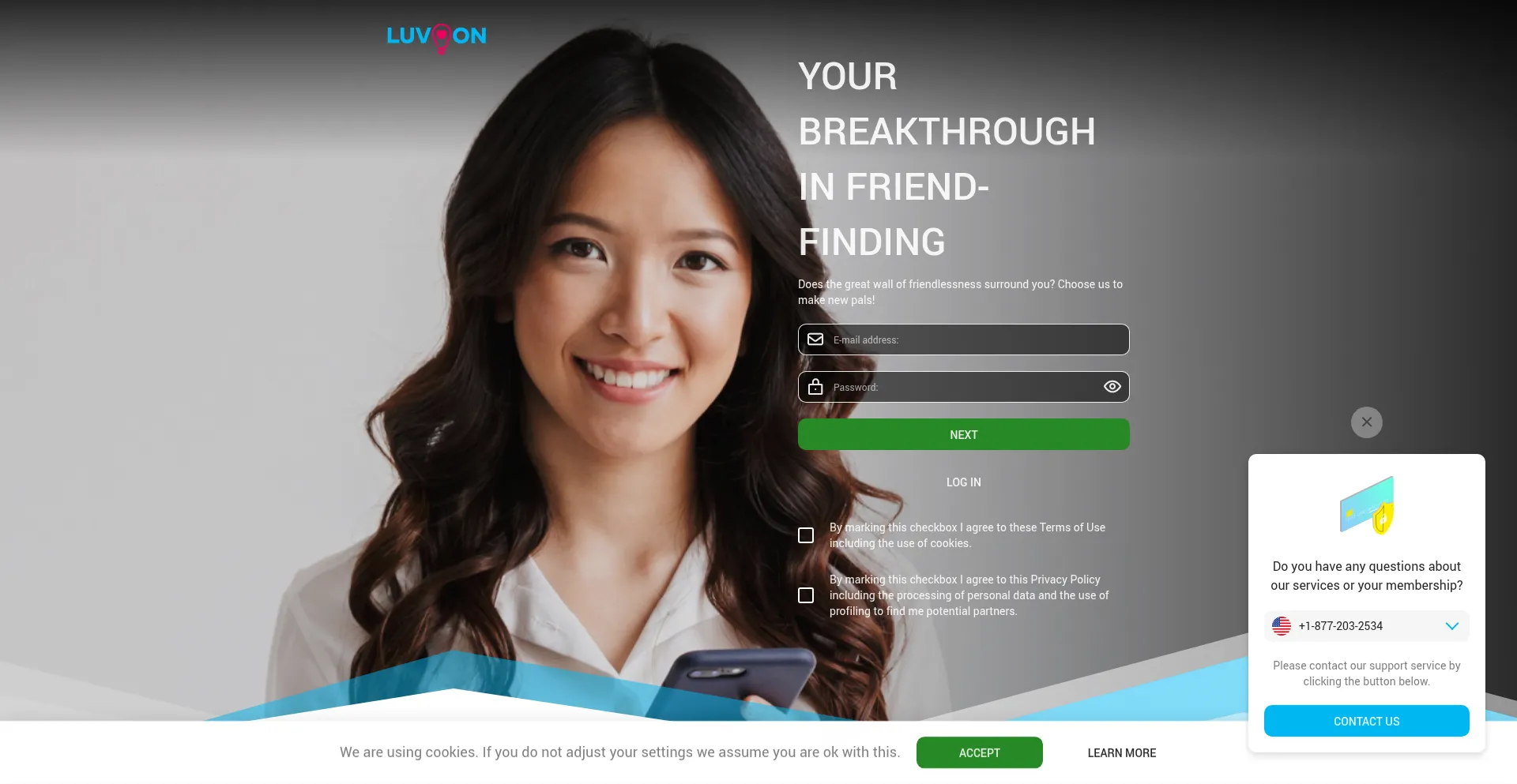 Website screenshot of Luv-on.com