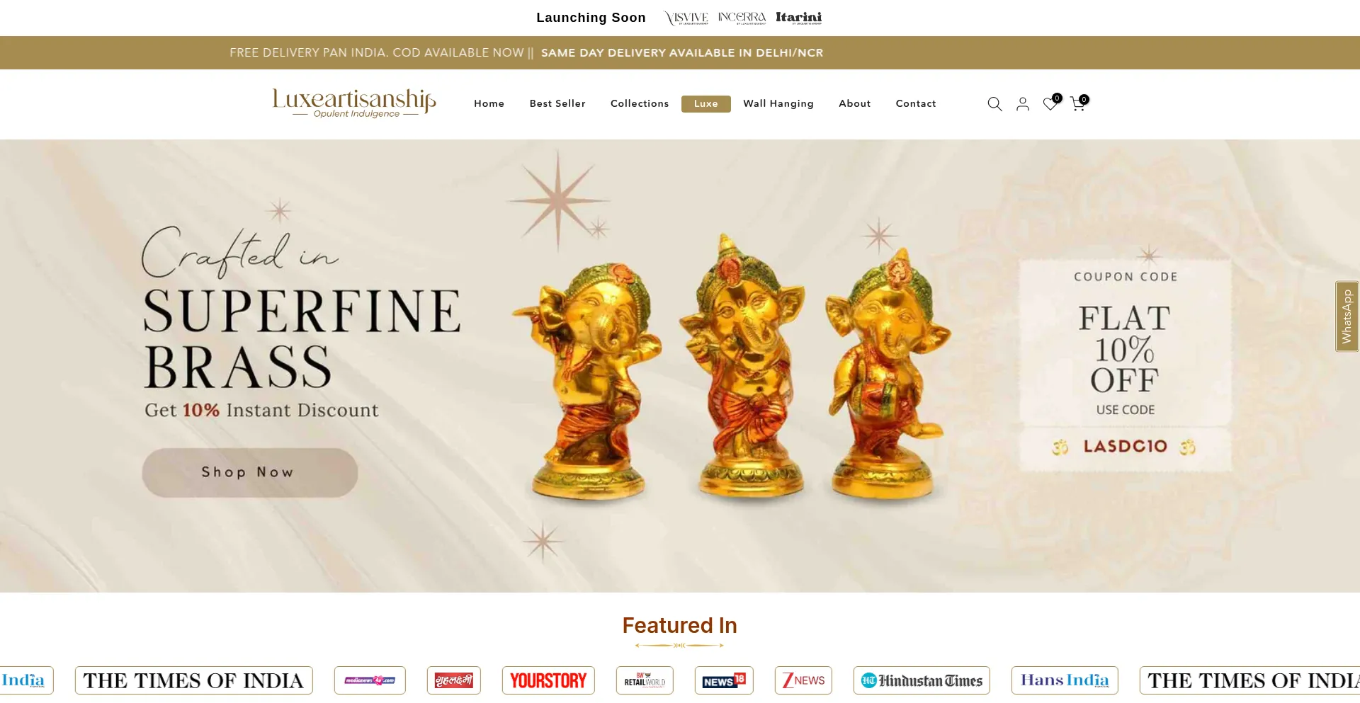 Website screenshot of Luxeartisanship.com