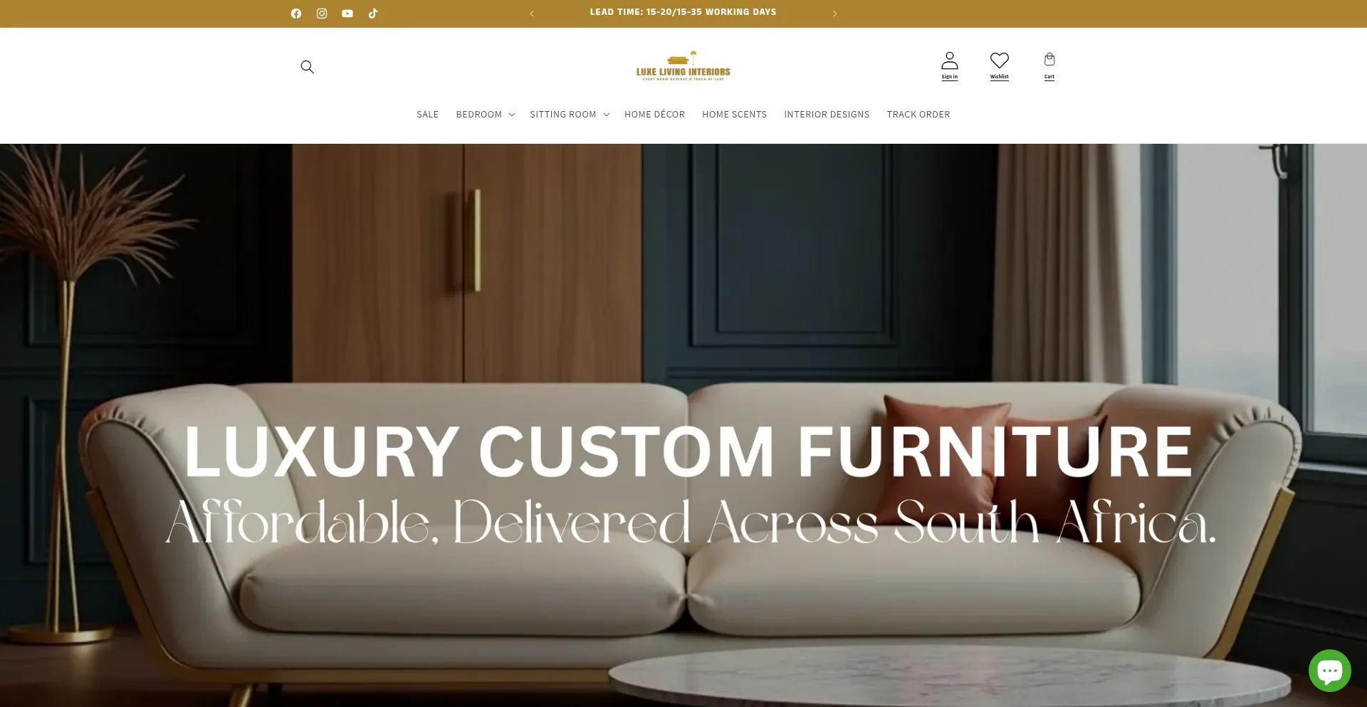 Luxelivinginteriors.co.za Screenshot