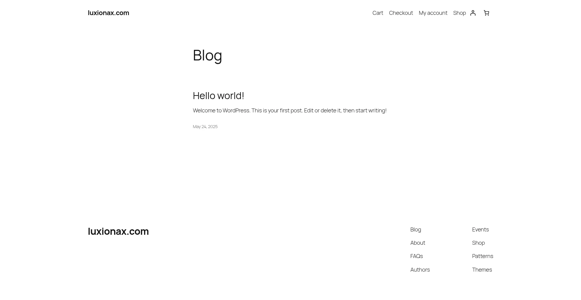 Website screenshot of Luxionax.com