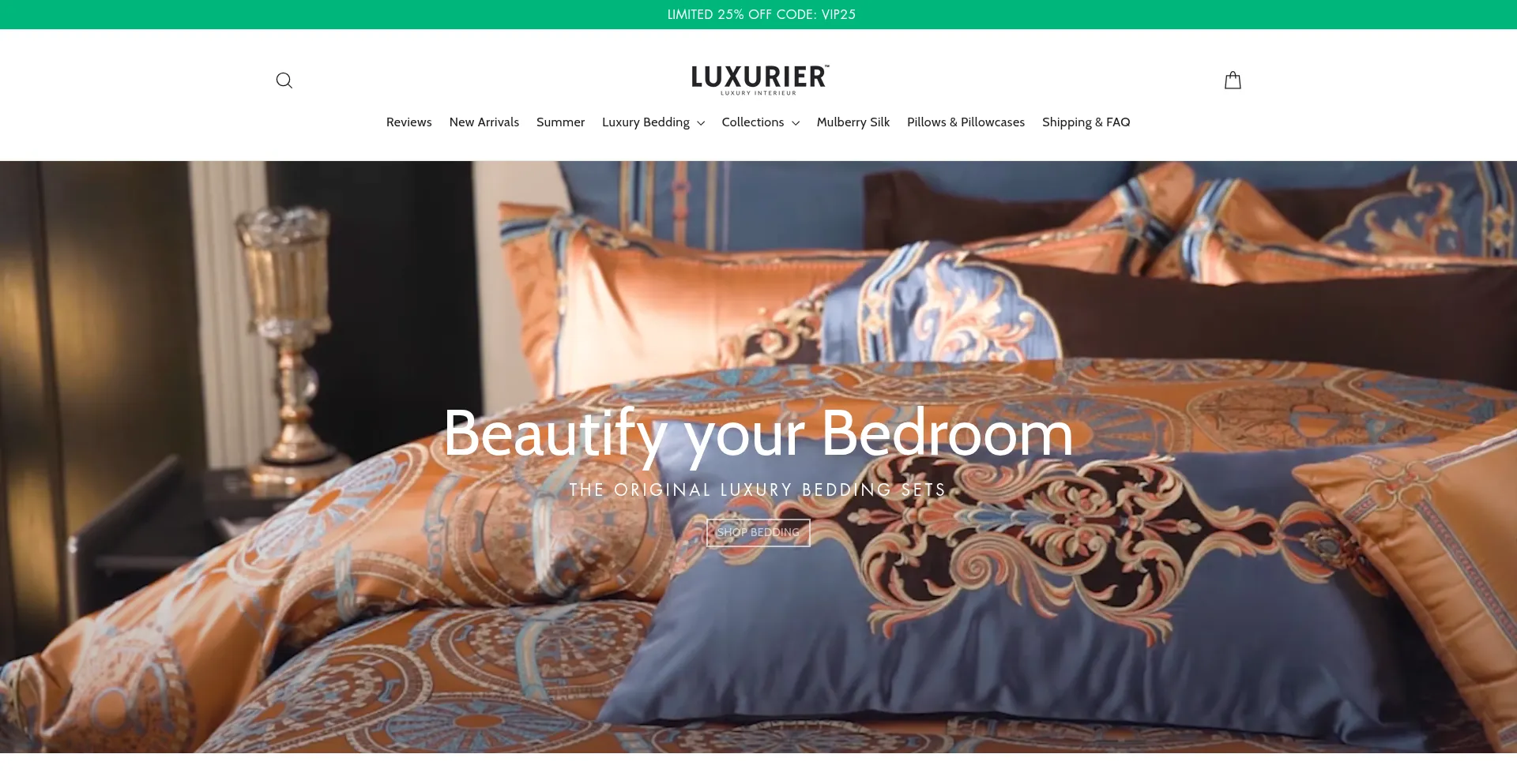 Website screenshot of Luxurier.com