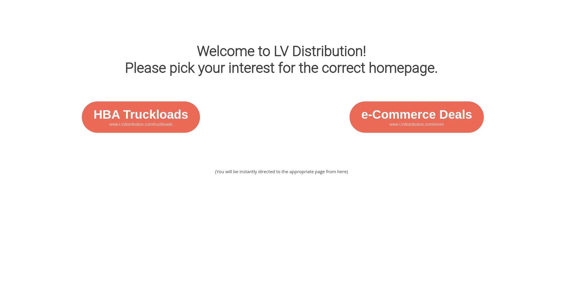 Website screenshot of Lvdistribution.com