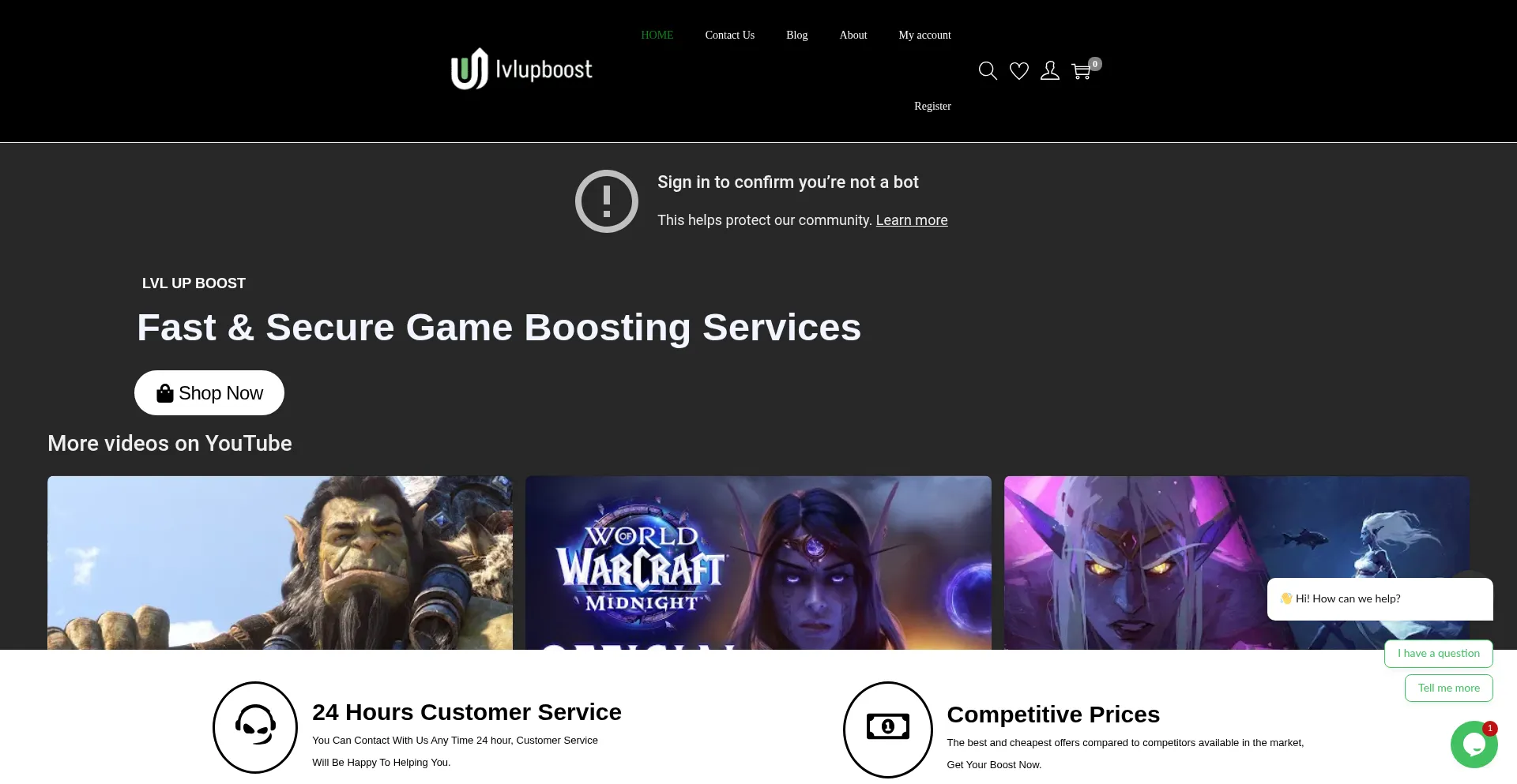 Lvlupboost.com Screenshot