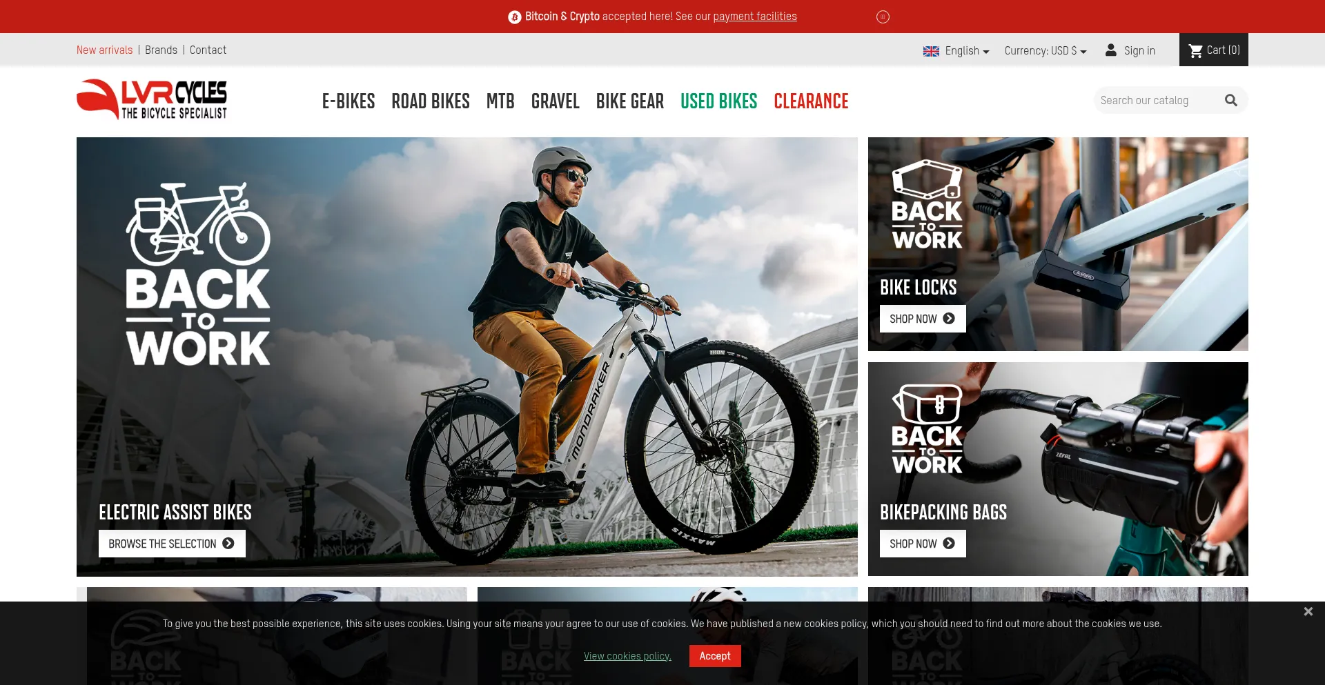 Website screenshot of Lvr-cycles.com