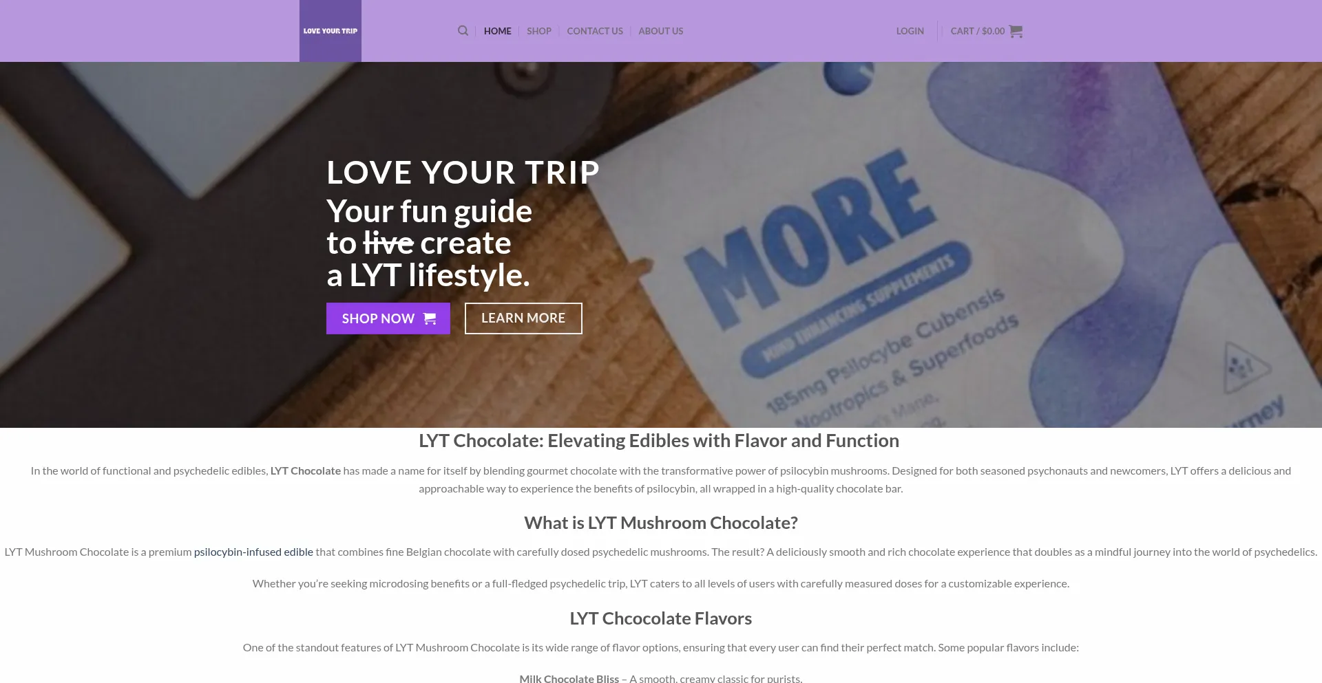 Website screenshot of Lytchocolates.com