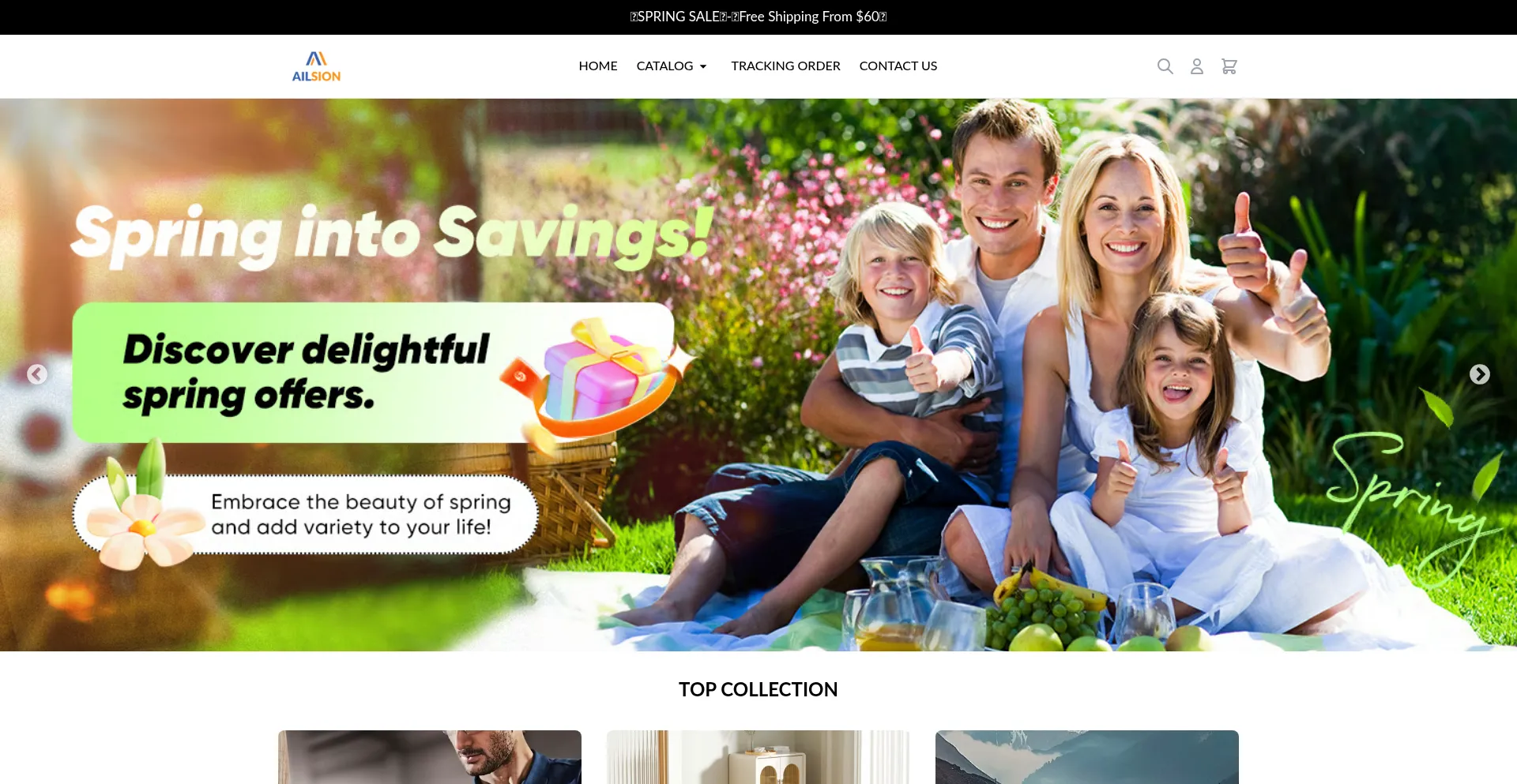 Website screenshot of M.ailsion.com