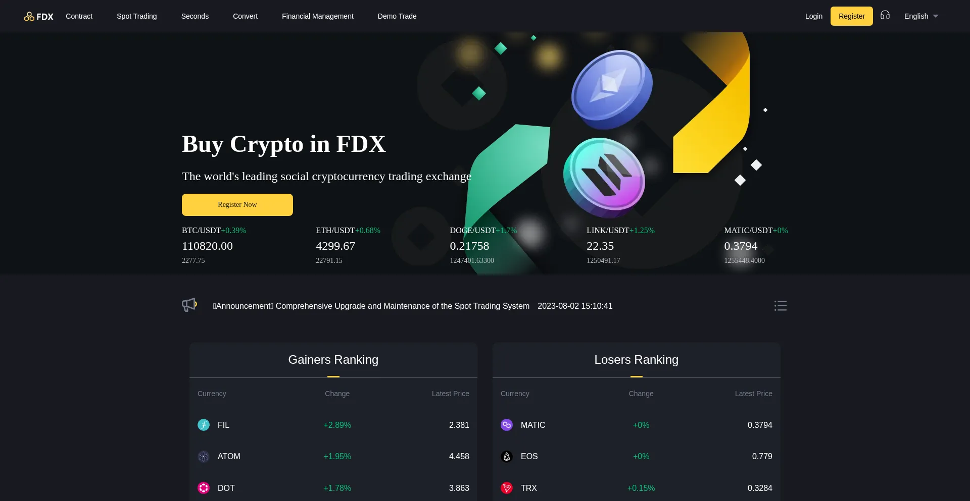 Website screenshot of M.fdx.it.com