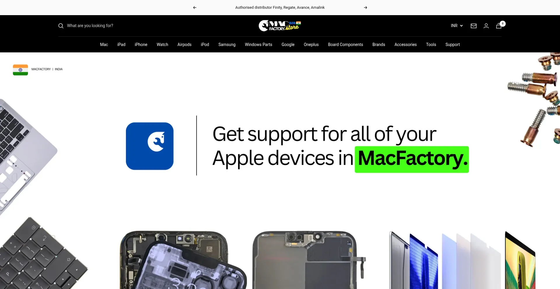 Website screenshot of Macfactory.in