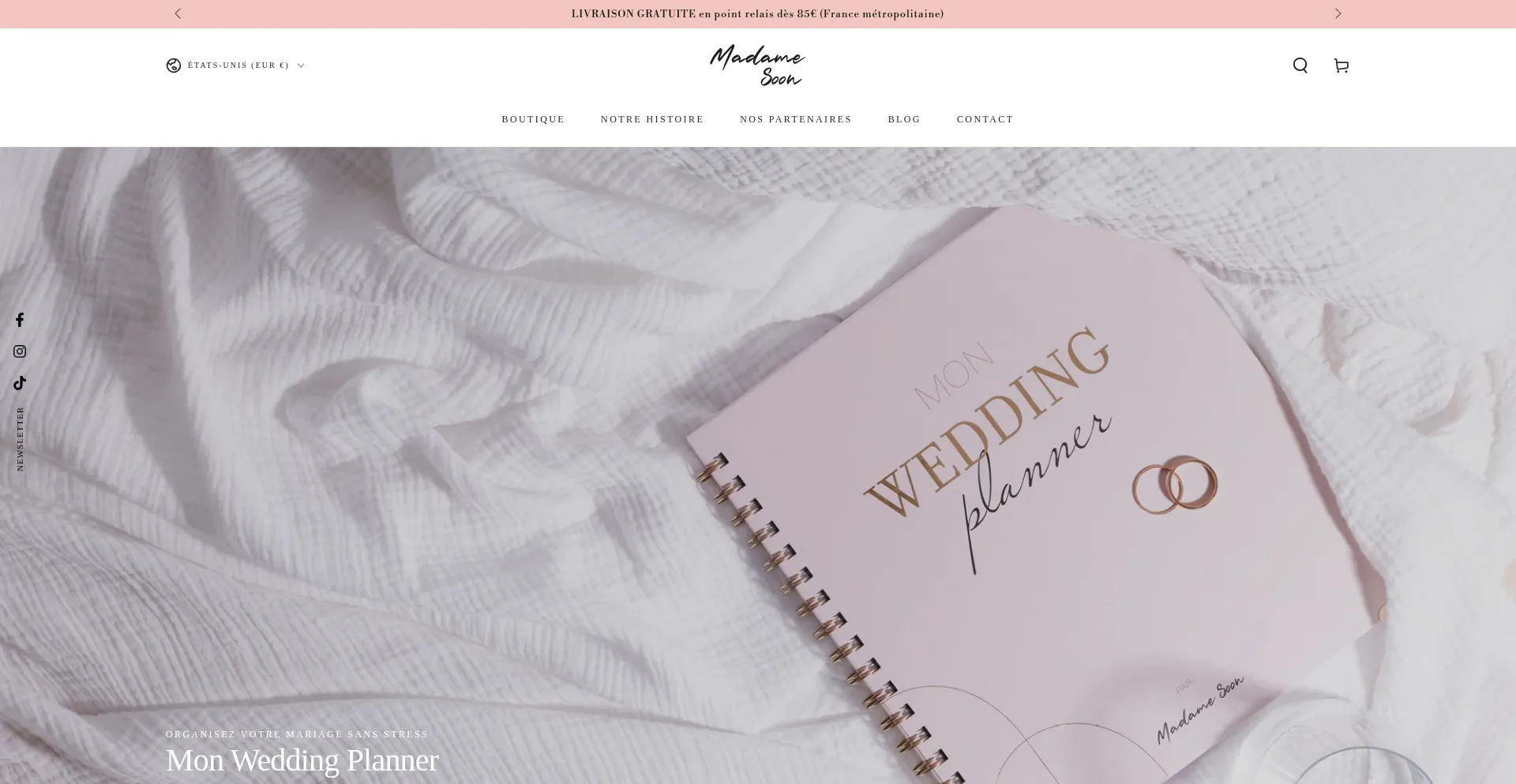 Website screenshot of Madame-soon.com