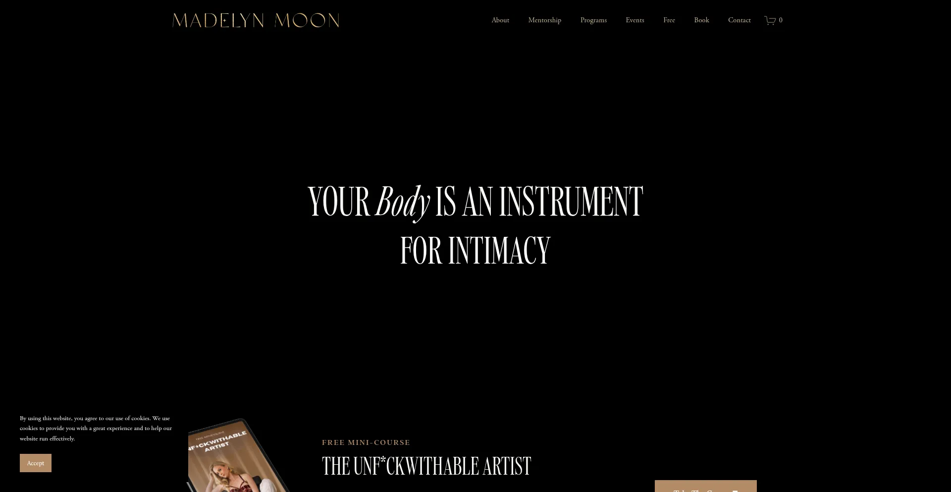 Website screenshot of Maddymoon.com