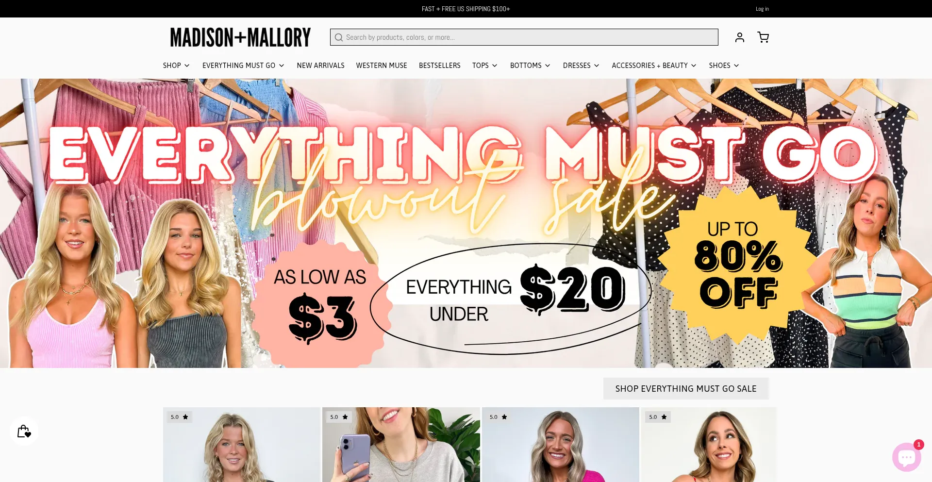 Website screenshot of Madisonandmallory.com