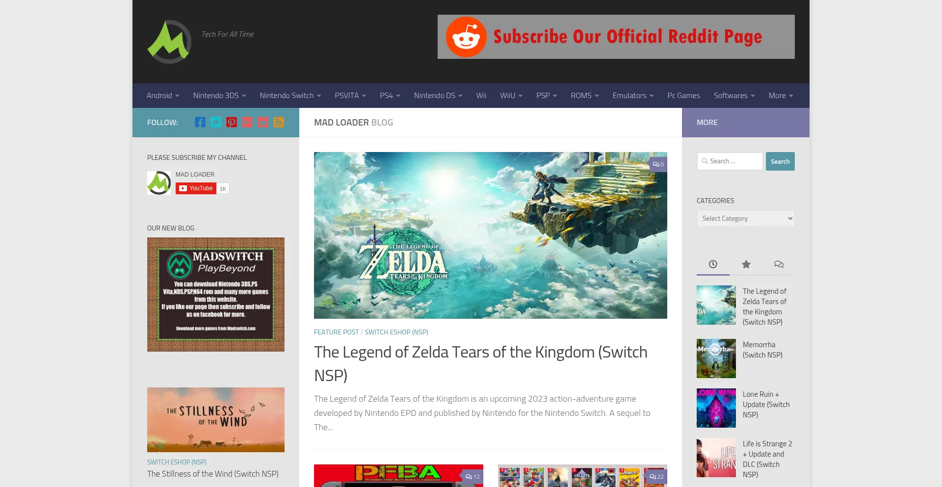 Website screenshot of Madloader.com
