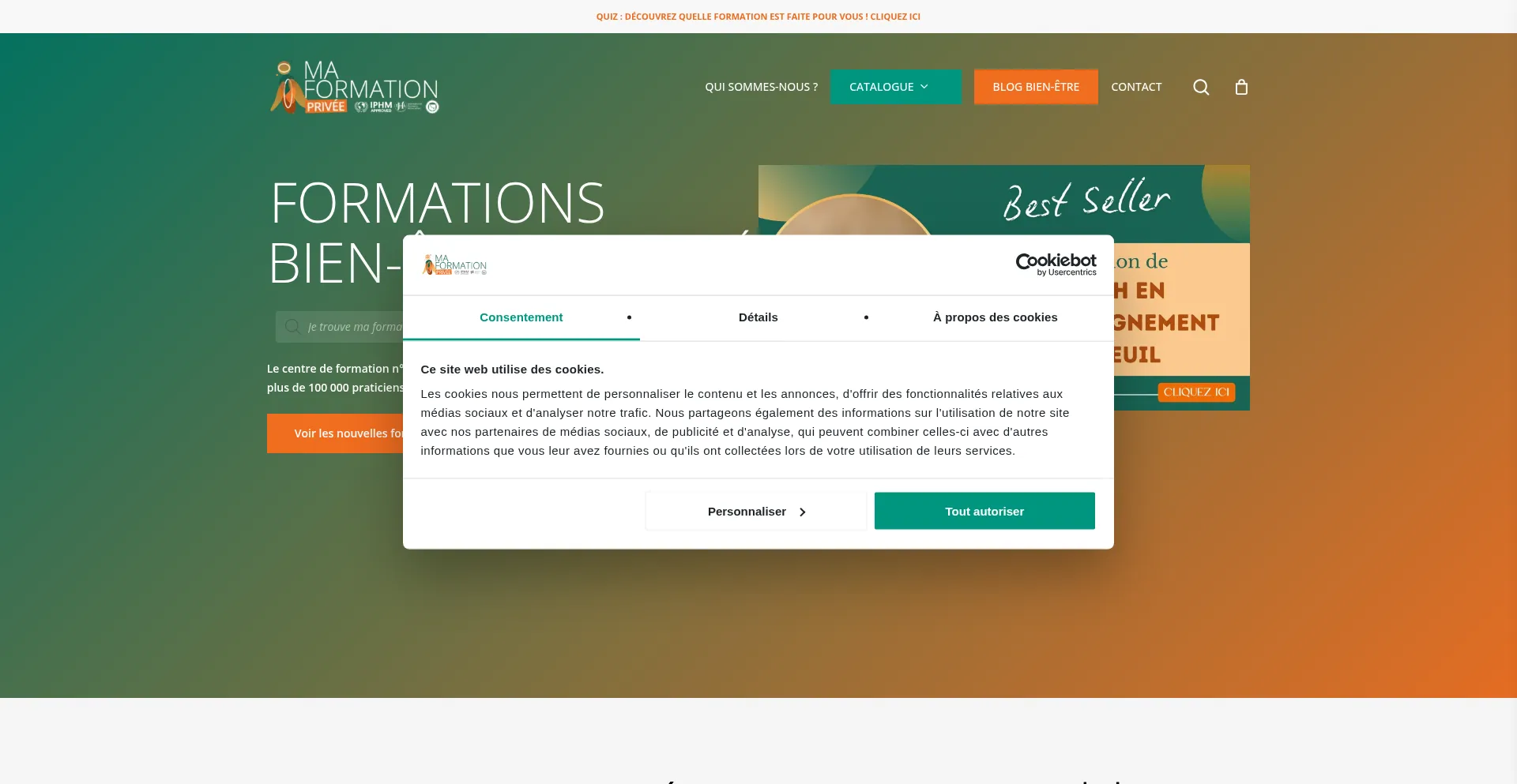 Website screenshot of Maformation-privee.com