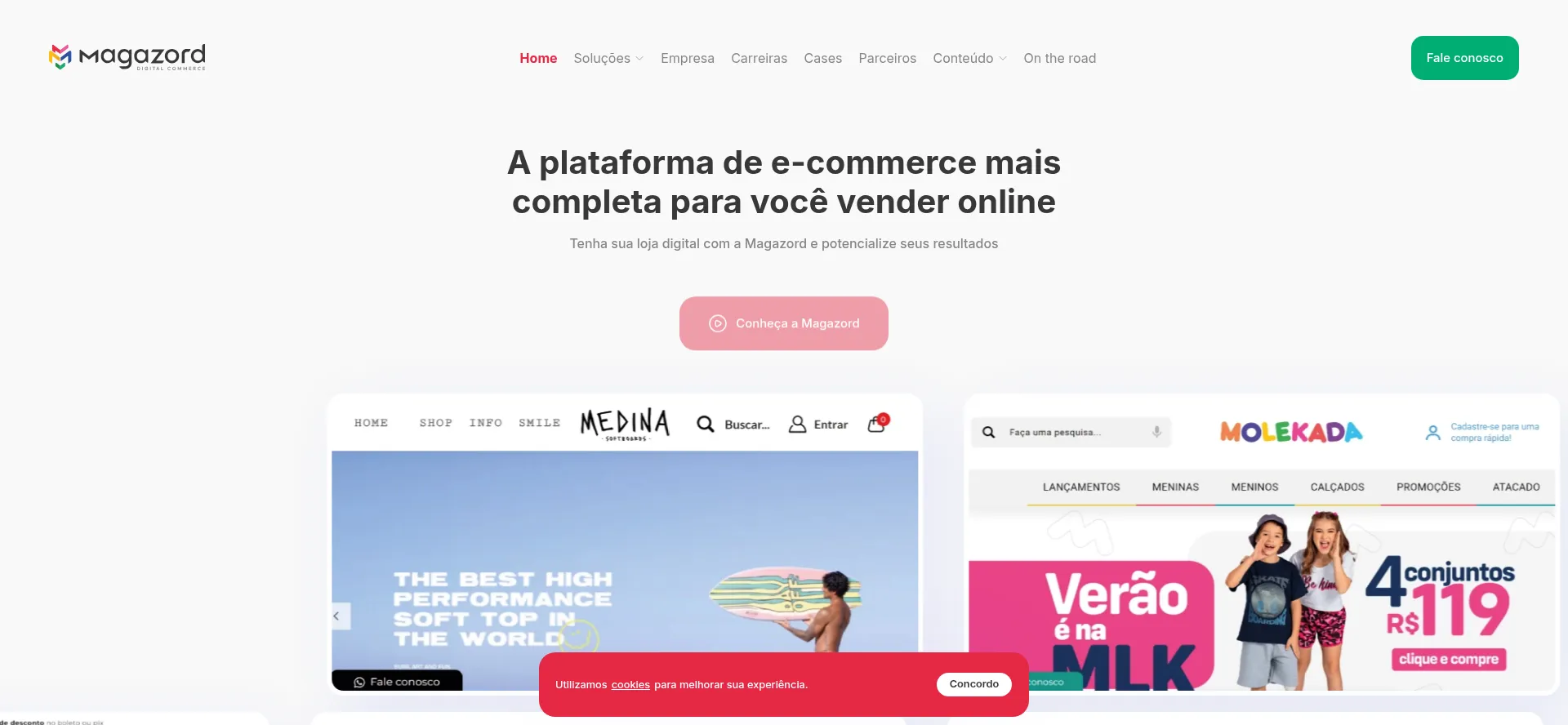 Website screenshot of Magazord.com.br