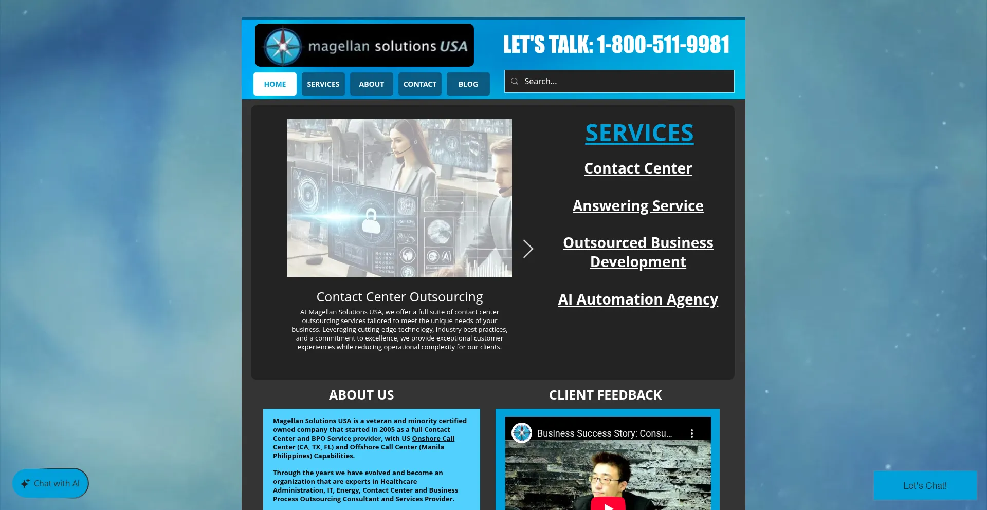 Website screenshot of Magellansolutionsusa.com