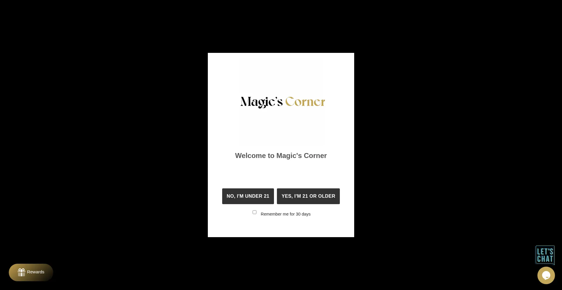 Website screenshot of Magicscorner.com