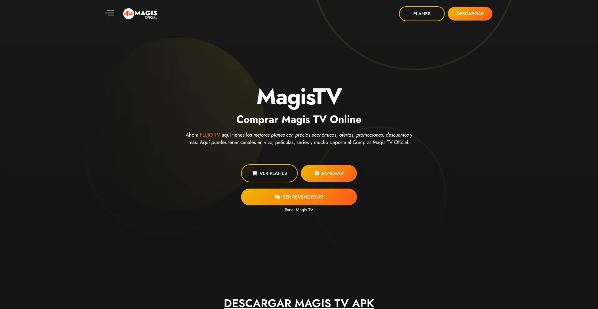 Website screenshot of Magistv-app.net