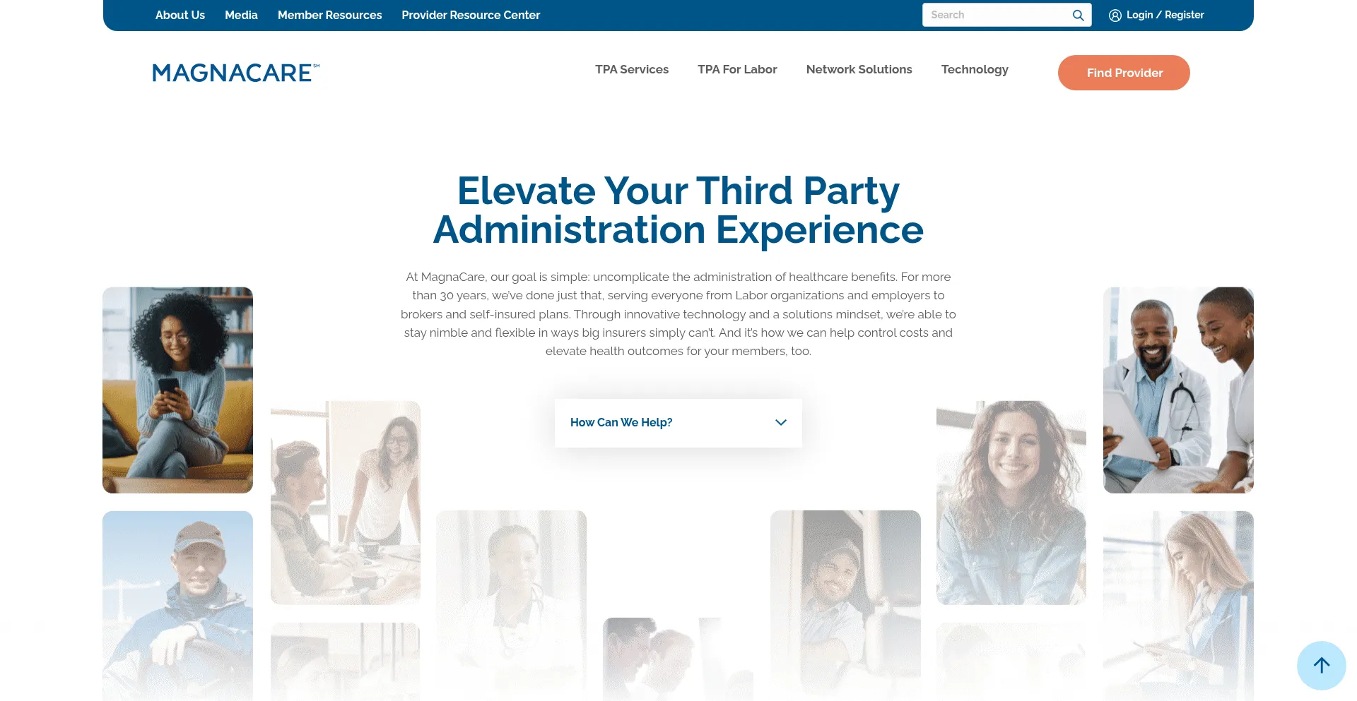 Website screenshot of Magnacare.com