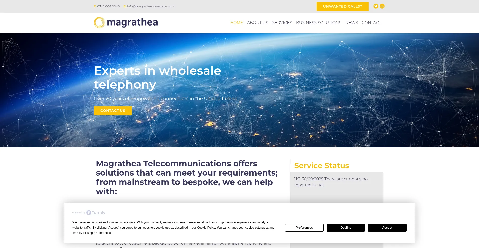 Magrathea-telecom.co.uk Screenshot