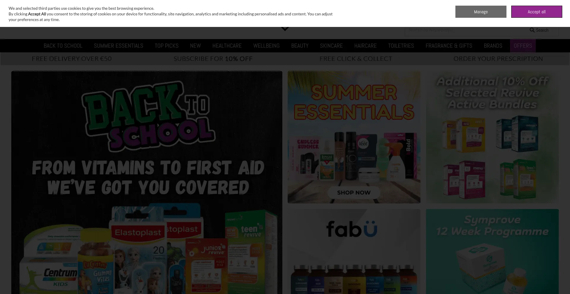 Website screenshot of Maguirespharmacy.ie