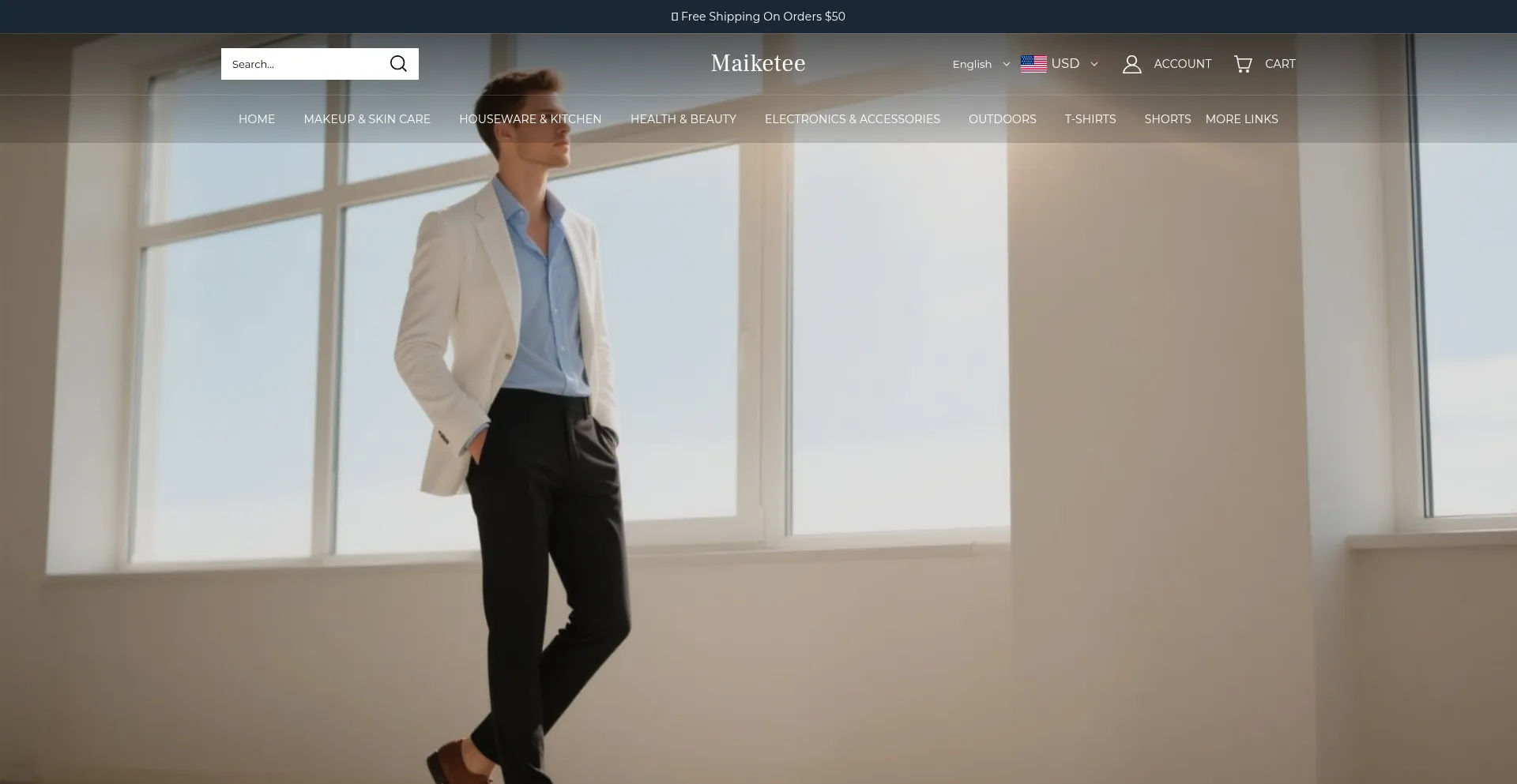 Website screenshot of Maiketee.com