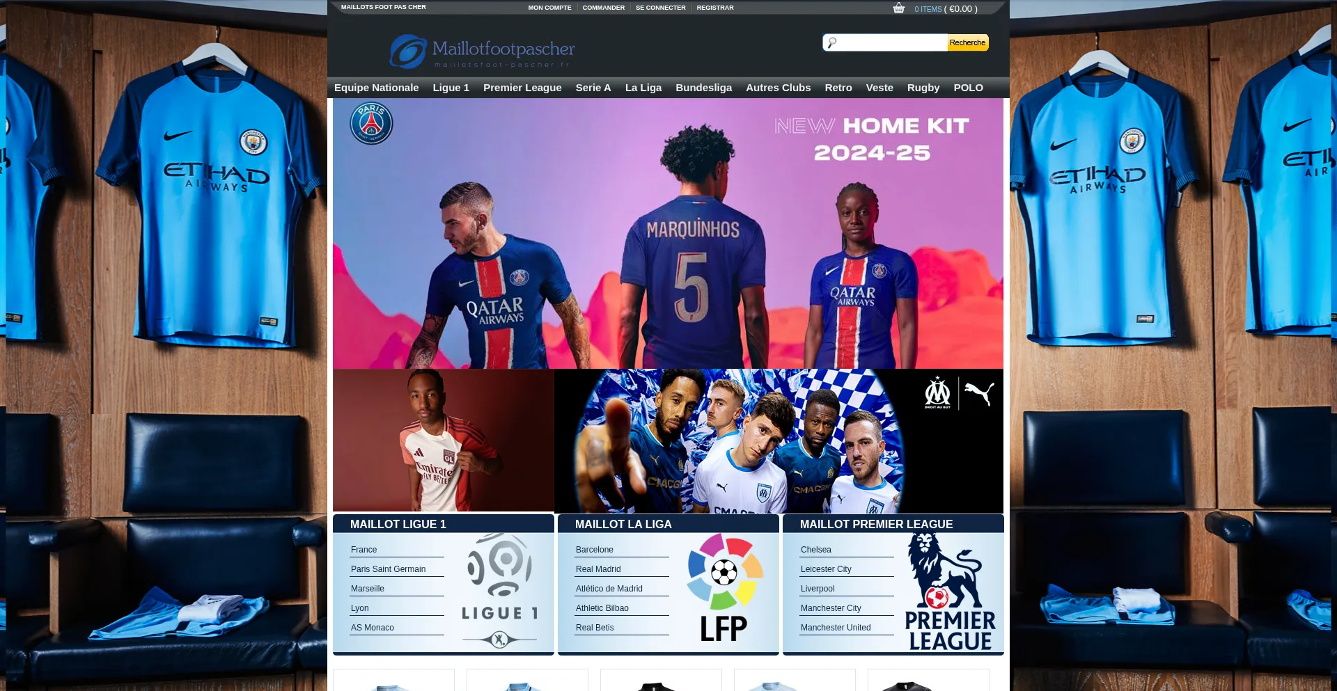 Website screenshot of Maillotsfoot-pascher.fr